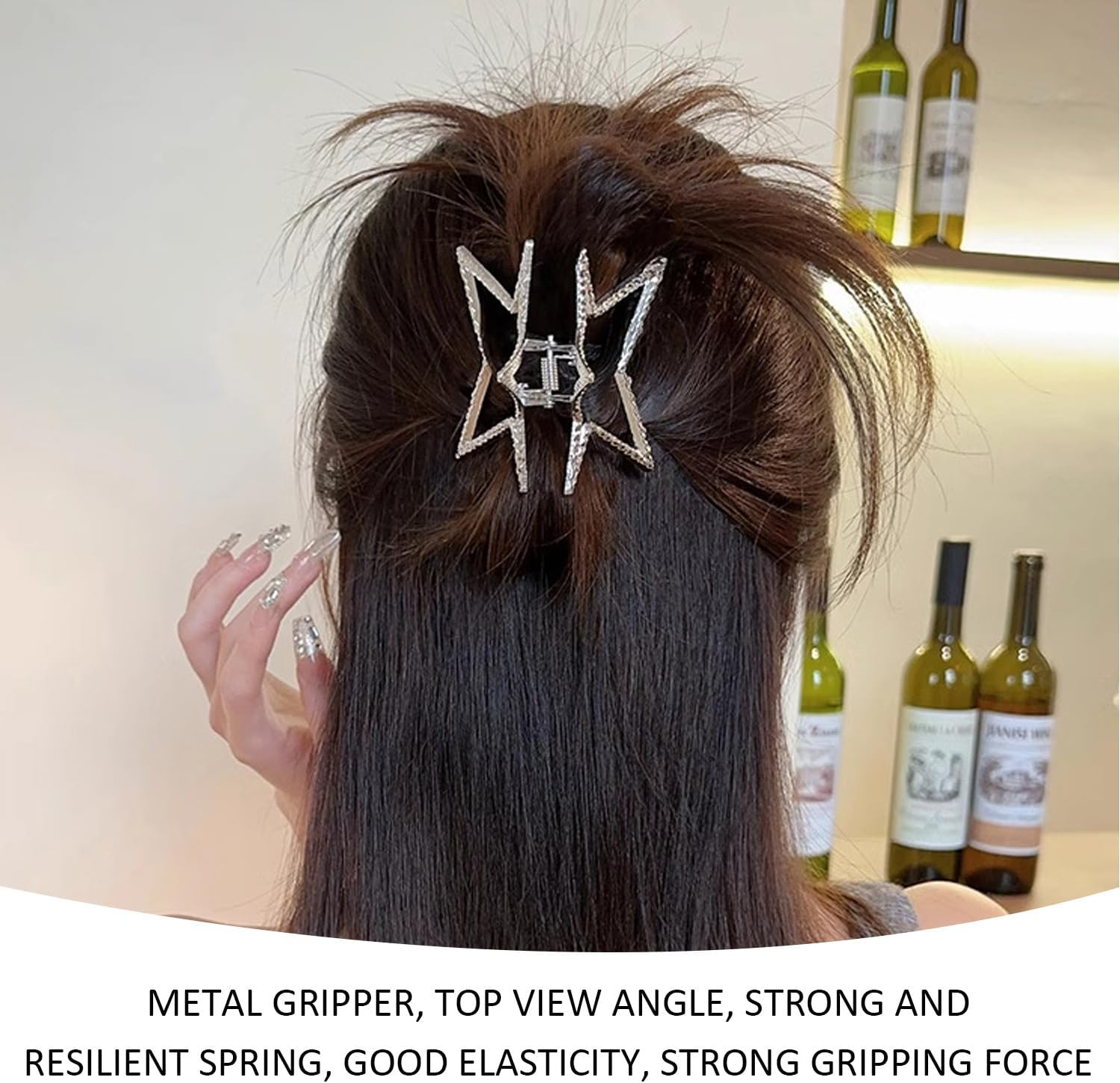 Pack of 5 Non-Slip Hair Clips, Metal Clips for the Back of the Head, Love Star Hair Clips, Elee Hair Accessories for Women, Simple and Fashionable Hair Accessories, Hairstyle Fixing Clips image number 2