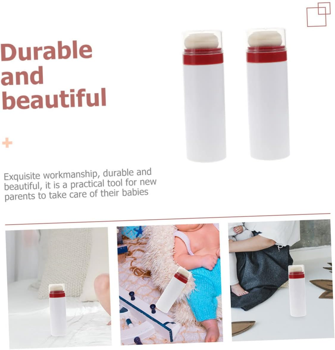 ARTSEWPLY Powder Dispenser Box 2Pcs Travel-Friendly Talcum Powder Case with Soft Puff for Convenient at Home and Outdoors Random Color image number 3