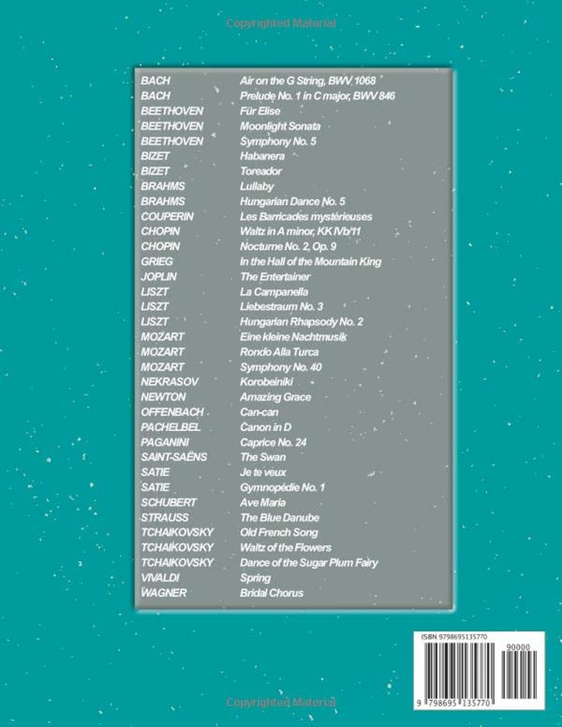 35 Simplified Classics for Piano: Chopin, Bach, Beethoven, Tcha&iuml;kovski, Mozart, Liszt, Debussy, Grieg, Satie, Joplin, H&auml;ndel, Strauss, Vivaldi and Much More