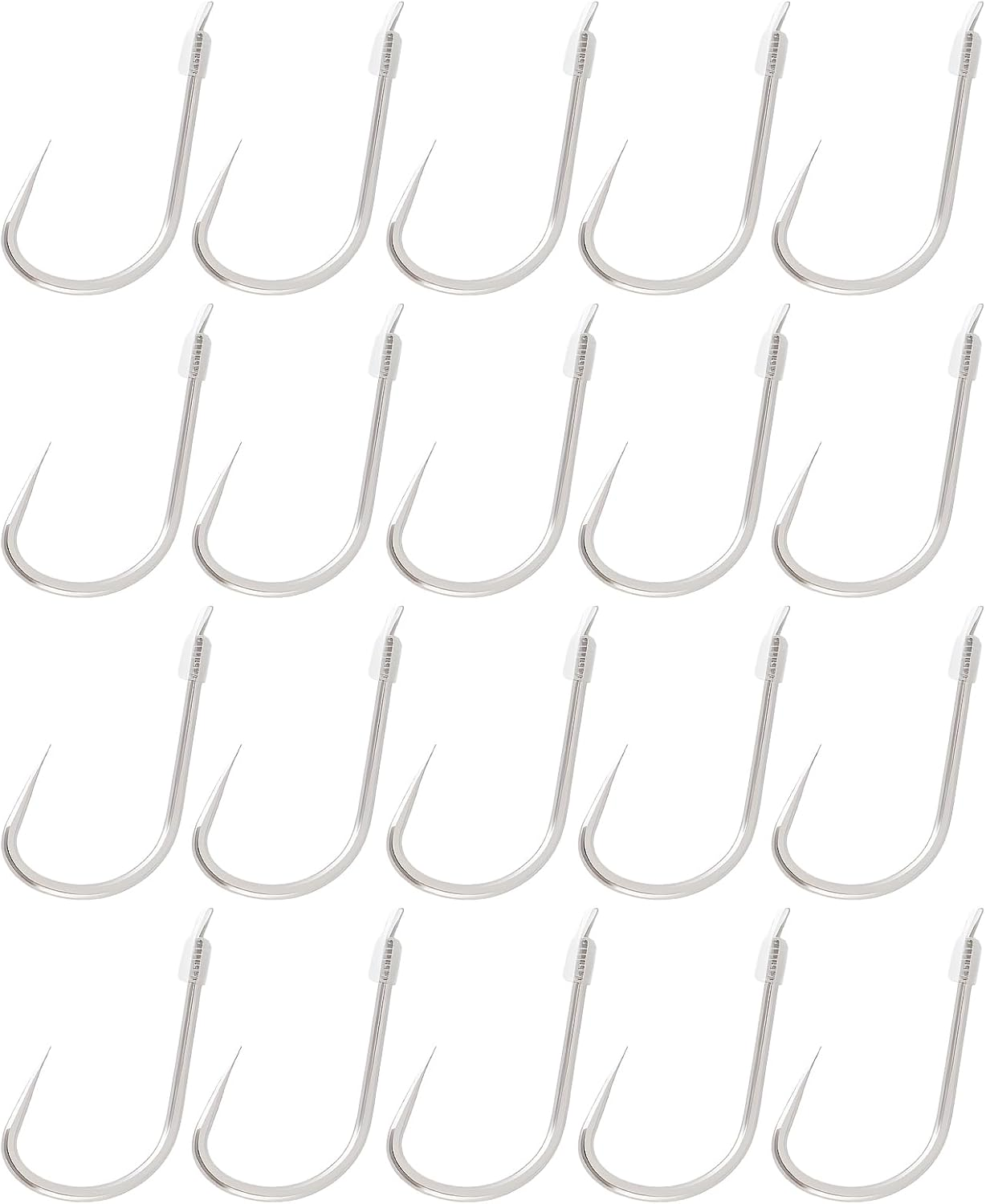 20Pcs Small Barbless Fish Hooks with 45Cm Line Suitable for Fishing Grass Crucian Carp