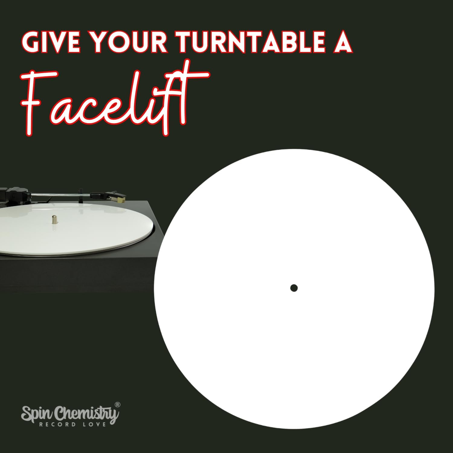 Acrylic Turntable Slipmat for Playing Vinyl Records (Sonic Snow) image number 4