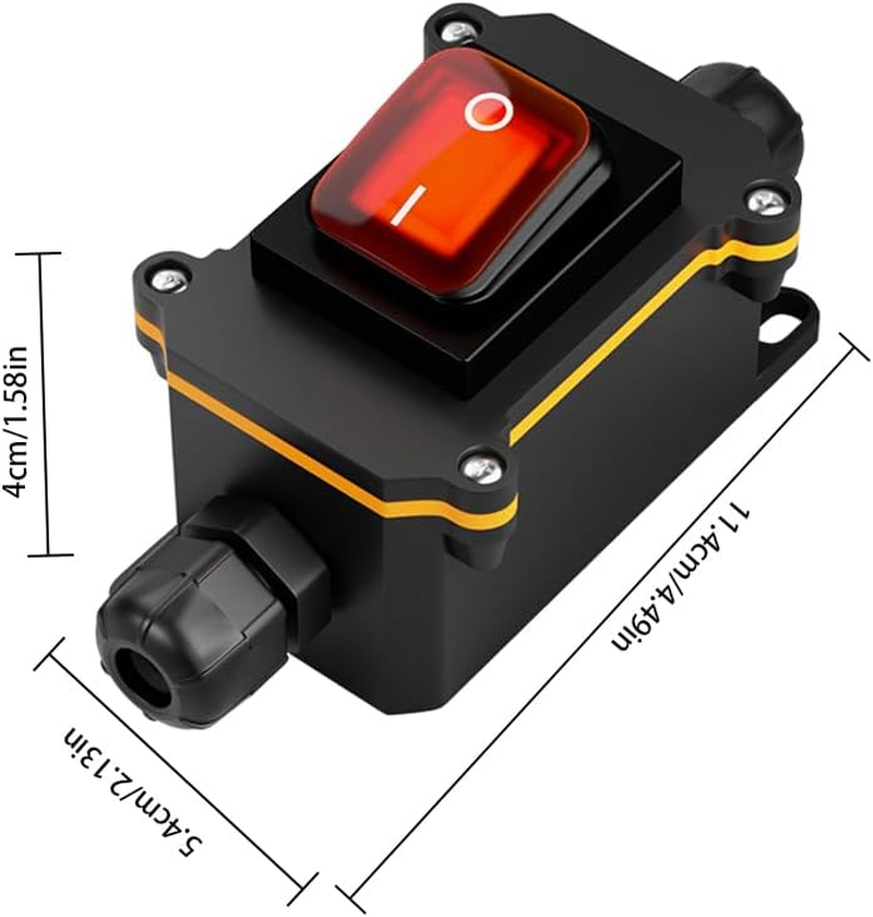 1 Pcs 4 Pin Marine Waterproof DPST Rocker Switch-Box Toggle Switch 30A Heavy Duty 12V-24V LED Illuminated, for Boat, Car, Yacht Control (Red) image number 6