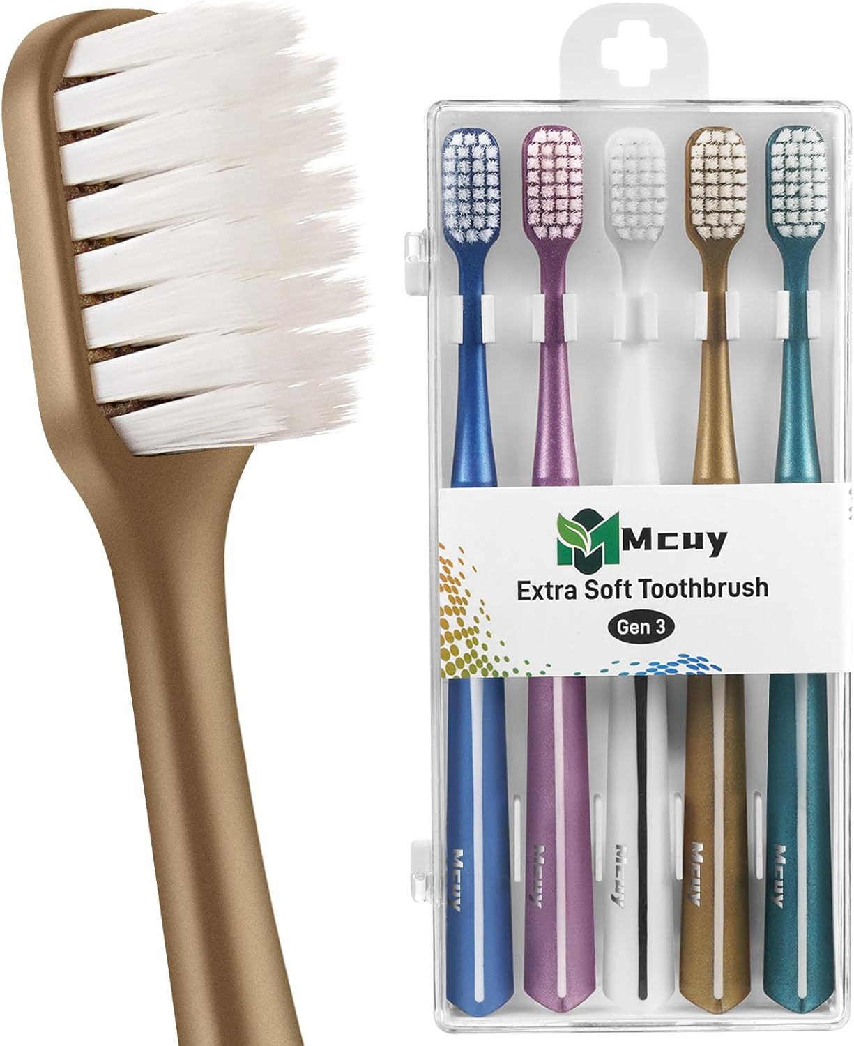 Ultra Soft Nano Toothbrush for Sensitive Teeth and Gums Care, Extra Soft Silko Toothbrush for Adults and People with Braces, 4 Count image number 4