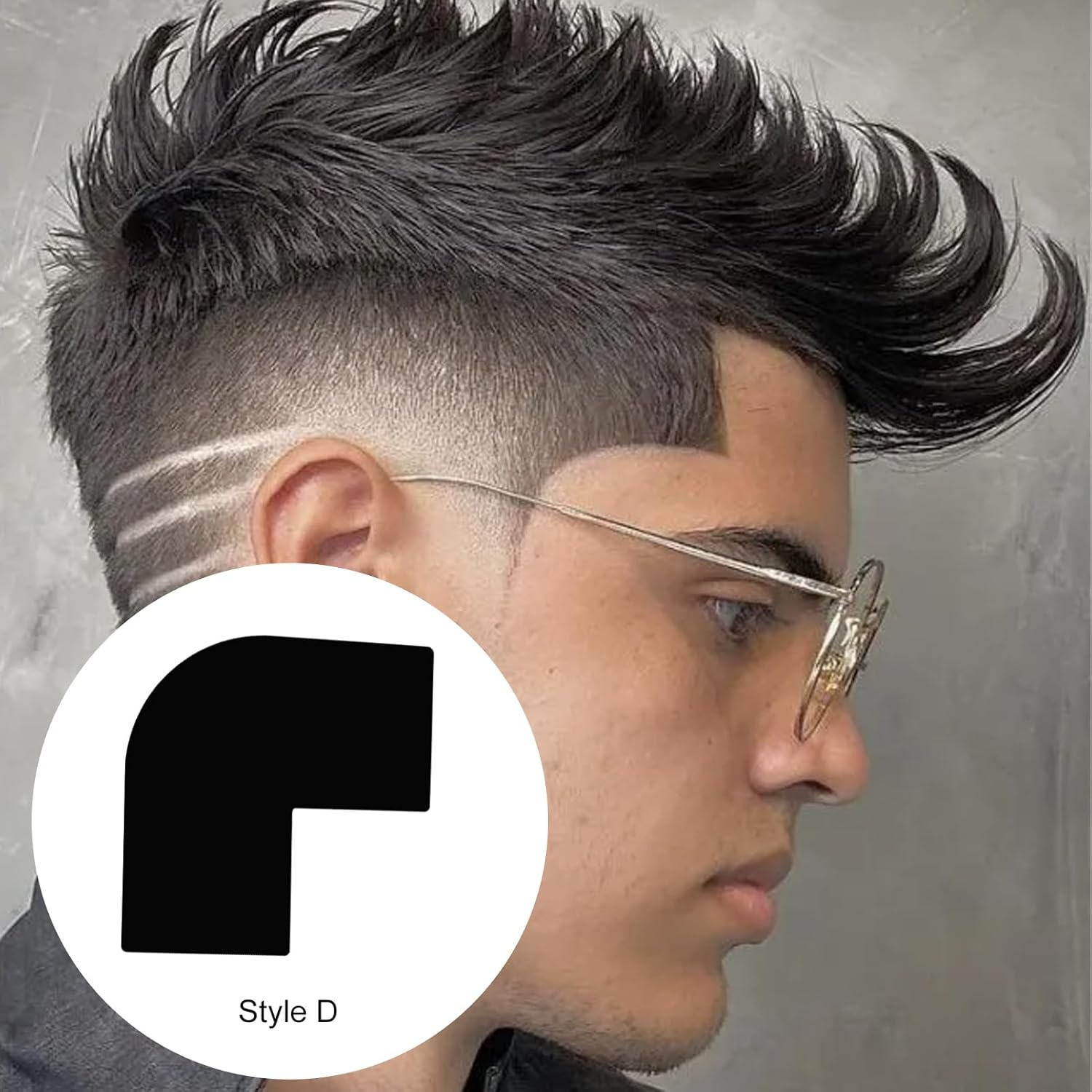 4 Shapes Enhancement Barber Card for Hair Cutting,Enhancements Barber Spray Hairline Card,Beard Shaping Tool,Design Tool Set(4 Pack) image number 3