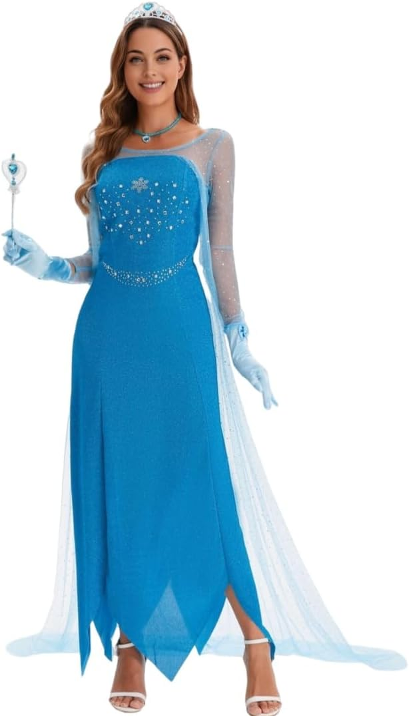 Princess Anna Adult for Women Coronation Dress Role Play Outfits Halloween Costume Cosplay image number 2