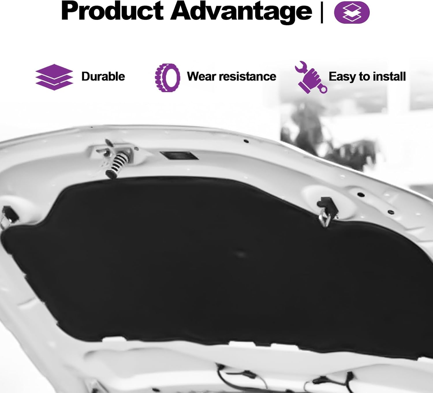 Syudwen A2048800227 Hood Catch Spring Safety Engine Hood Spring, Engine Cover Safety Clip Buffer Compatible with Mercedes Benz X204 W204 C300 W212 C350 2 Pack Black image number 2