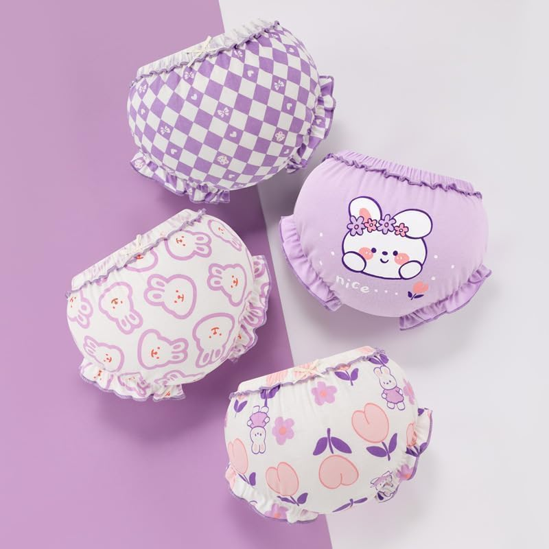 4 Pack Baby Potty Training Pants, Reusable Cotton Toddler Underwear, Unisex Waterproof Breathable Thick Absorbent Training Underpants for Boys and Girls, Fits Height 100Cm, 6M-6Y