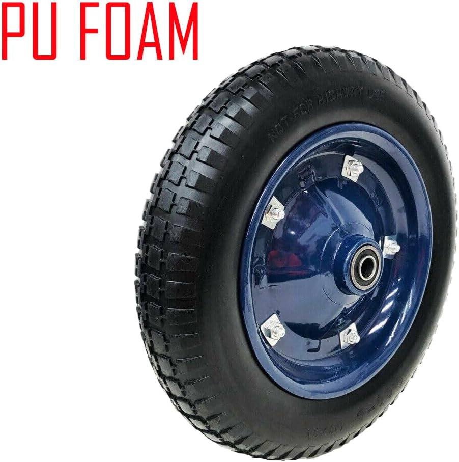 13" Solid Wheels Upgrade - Puncture Proof 13X3 3.00-8 Wheelbarrow Tyres - Metal Rim, PU Foam Filled Solid Air-Free image number 2