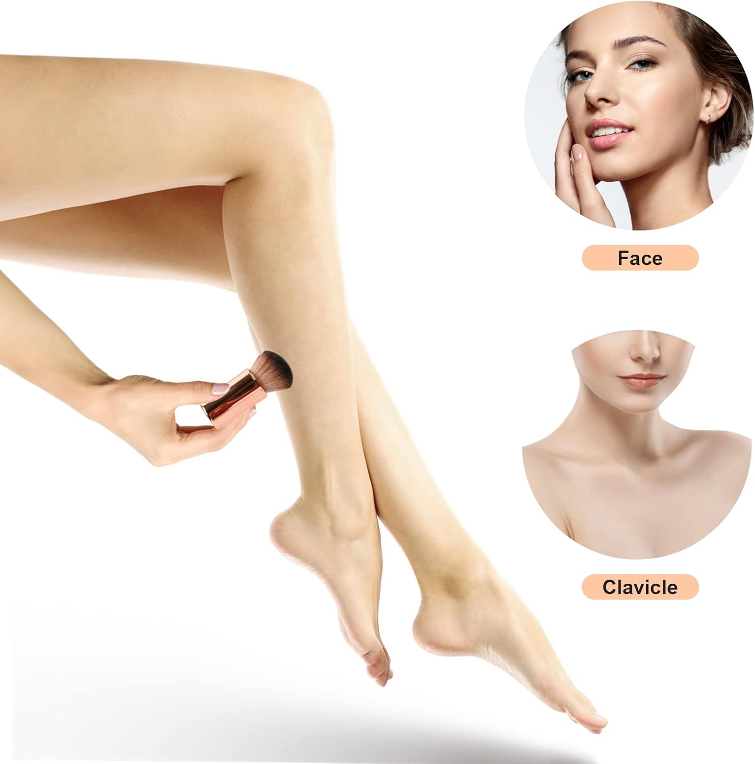 Yoseng Self Tan Brush by - Self Tanning Brush Applicator - Kabuki Brush for Face & Body, Rose Gold Foundation Brush for Fake Tan & Sunscreen