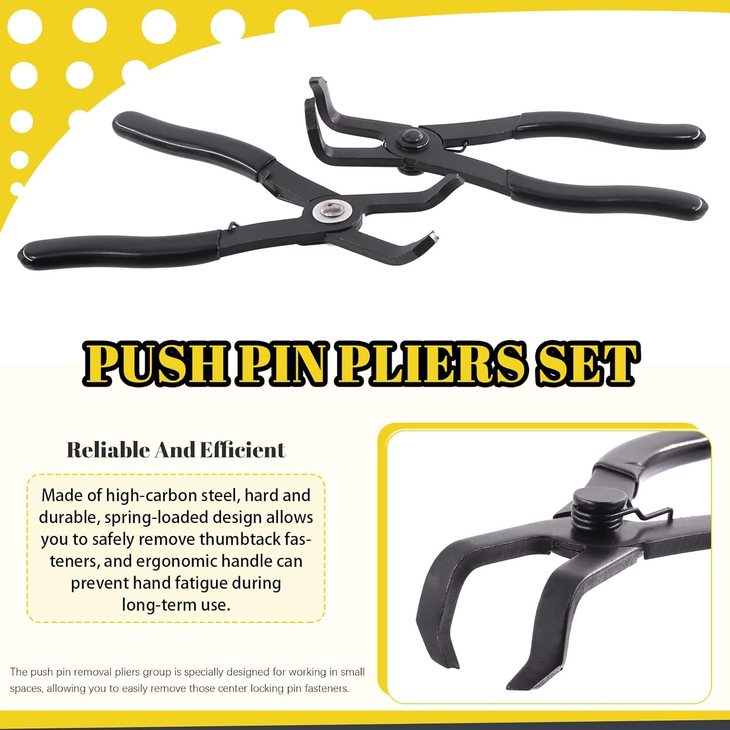 103 Pcs Push-Type Bumper Fasteners Rivet Clips Assortment Kit with 6 Size Door Trim Panel Clips, 30 and 80 Degree Angled Push Pin Pliers, Fastener Removal Tool for Car image number 1