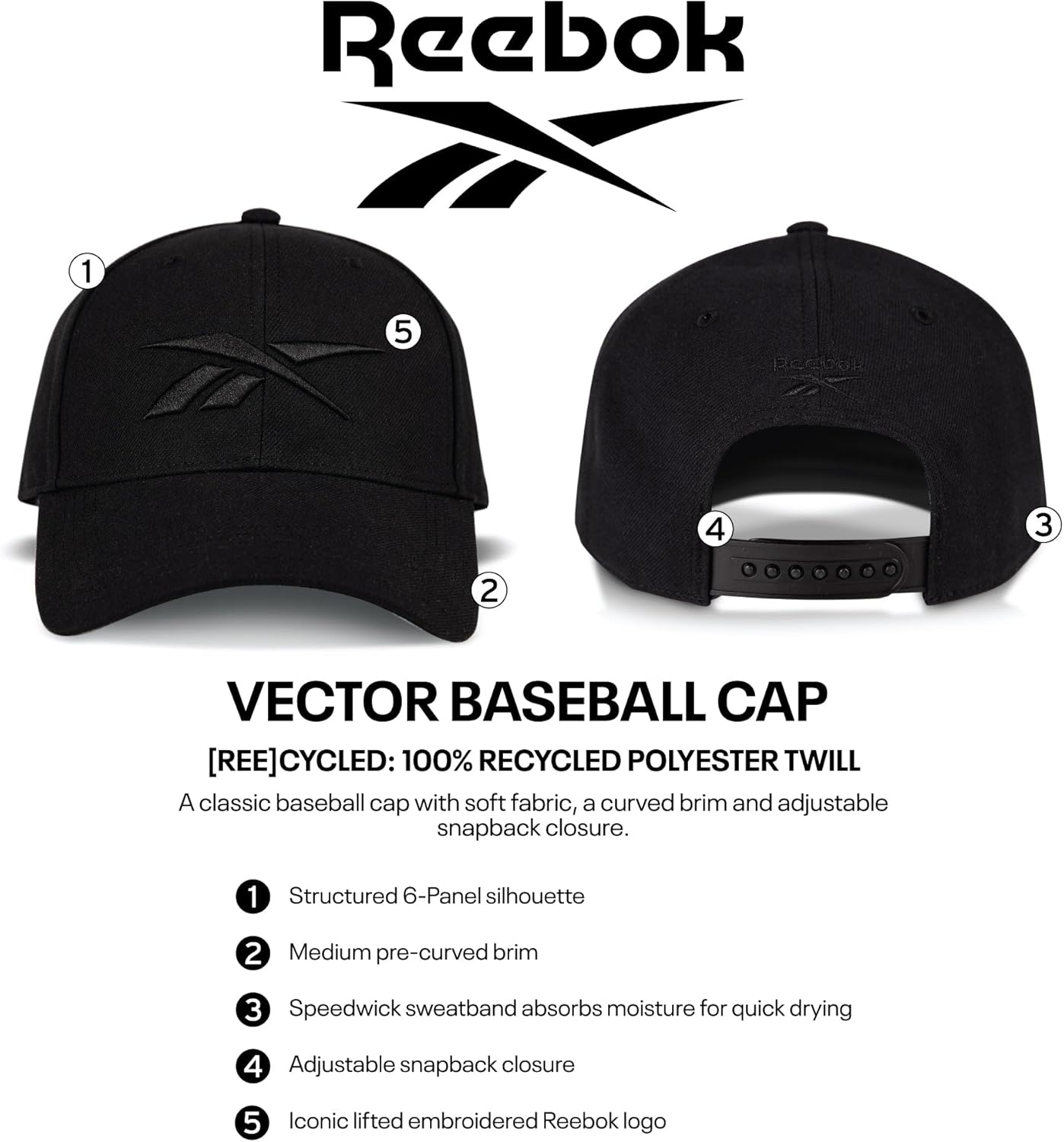 Reebok Vector Baseball Cap - Vector - Batik Blue image number 5