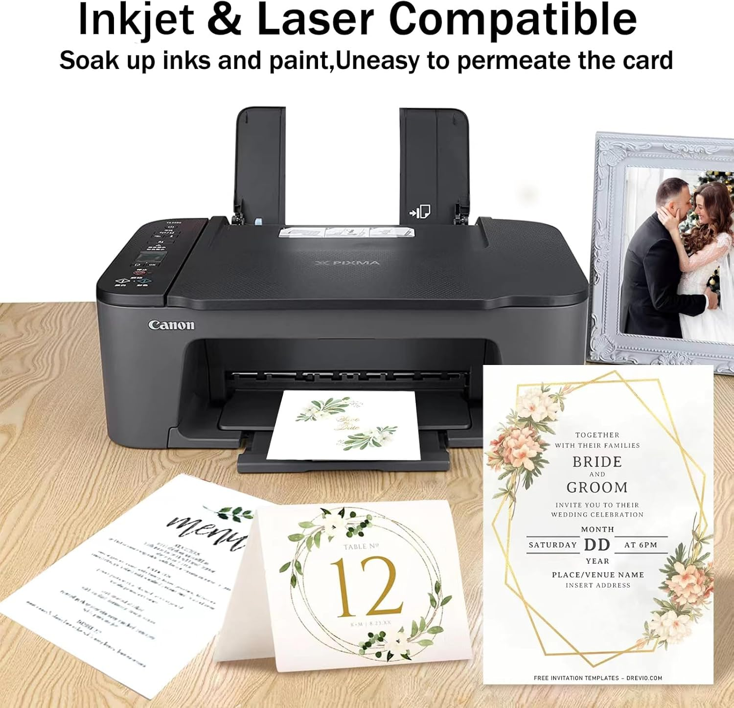 Igolife 50 Sheets White Cardstock A4 Card Stock 250GSM Heavyweight Paper Thick Paper for Scrapbooking, Crafts, Business Cards, Invitations image number 4