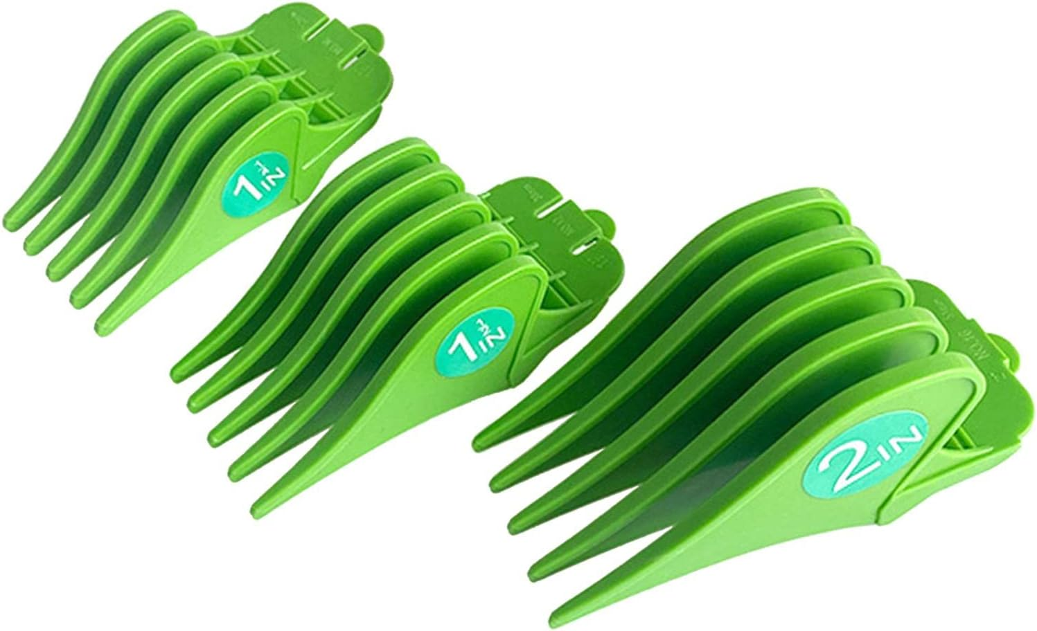 F Fityle 3Pcs/Set Professional Hair Clipper Limit Combs 32Mm 38Mm 51Mm Cutting Guard Hair Trimmers Attachment, Strong and Durable, Easy to Install. - Green