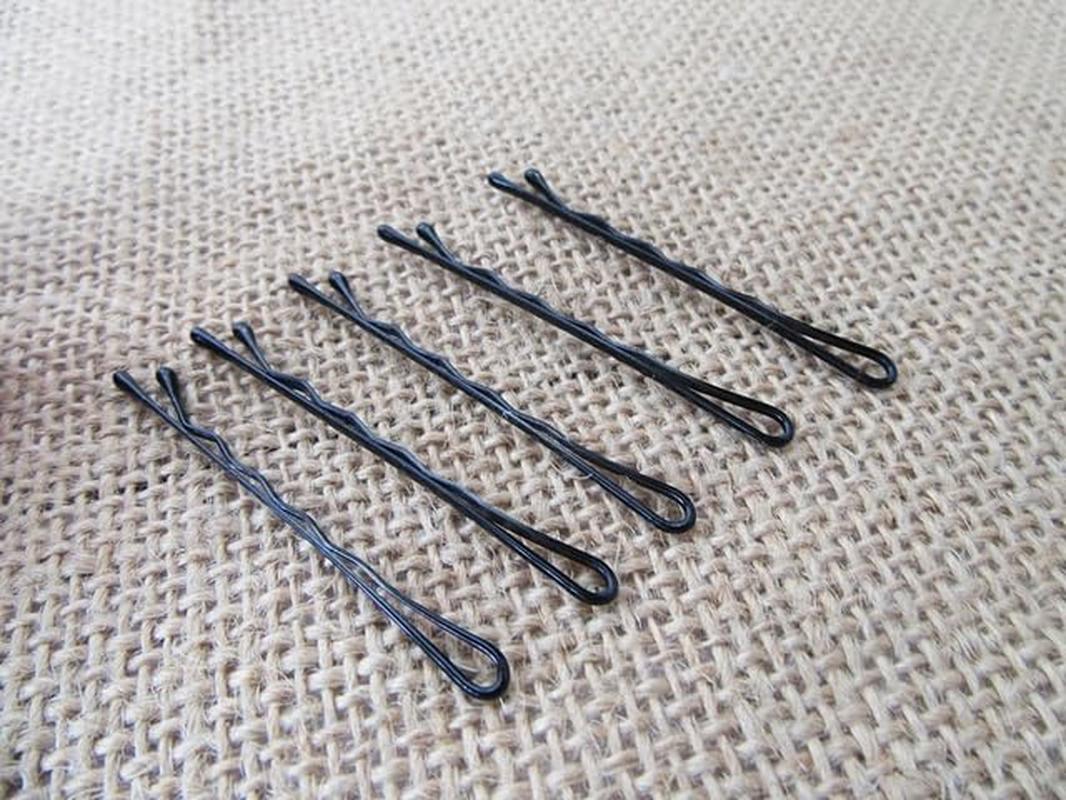 12Sheetx 25Pcs Black Bobby Pins Grips Hair Barrette Clip 50Mm image number 3