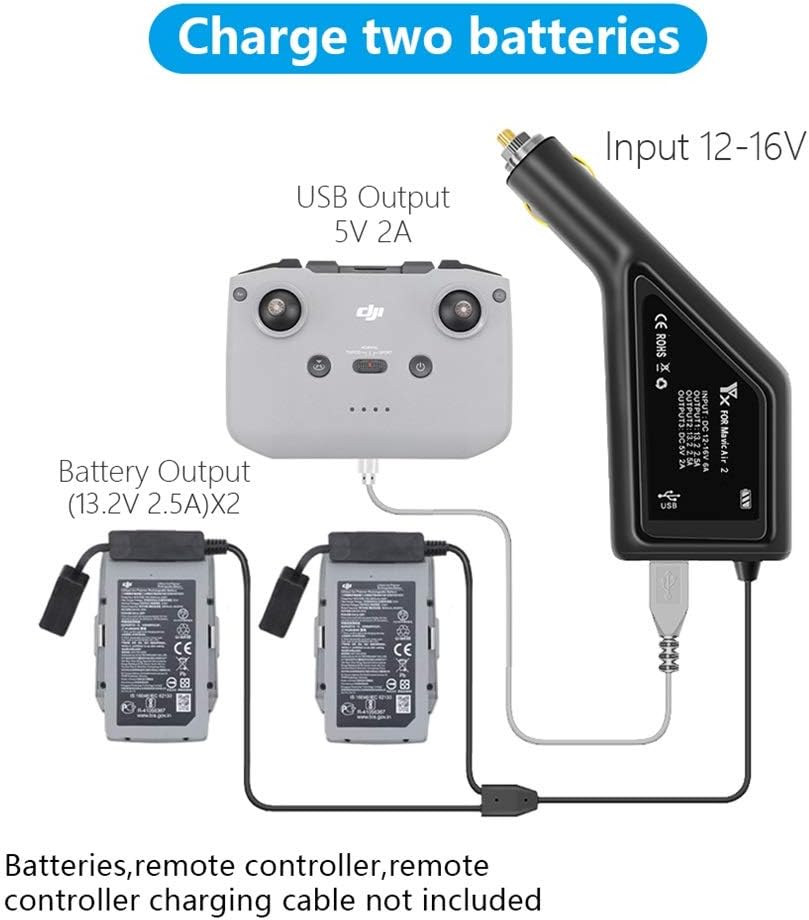 Drone Accessories Mavic Air 2 Car Charger,Air 2S Battery Car Charger Adaptor for DJI Mavic Air 2 Air 2S image number 5