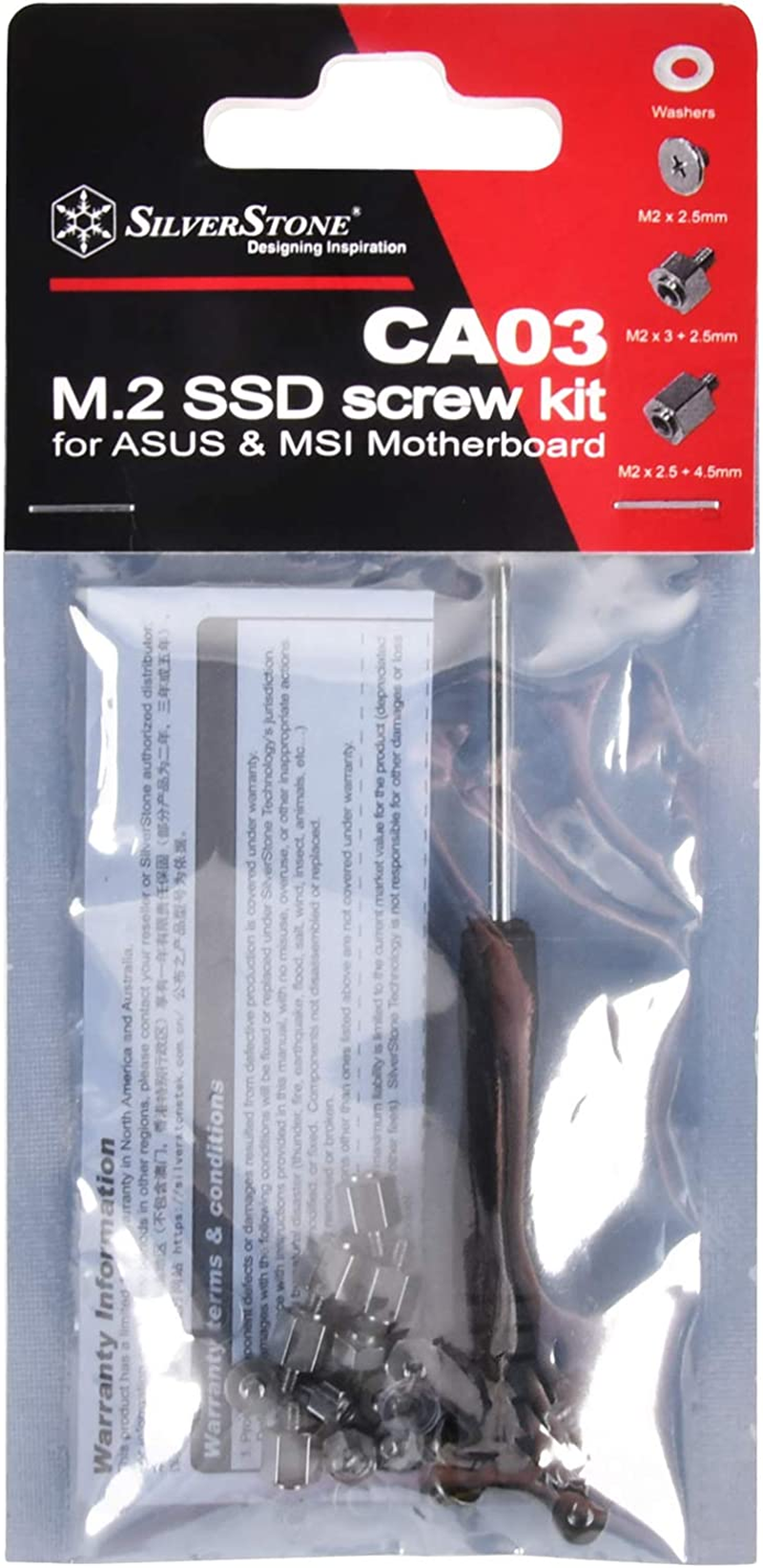 Silverstone SST-CA03 - PC Computer Screws Kit for Motherboard M.2 SSD Mounting, Supports ASUS & MSI Motherboard image number 5