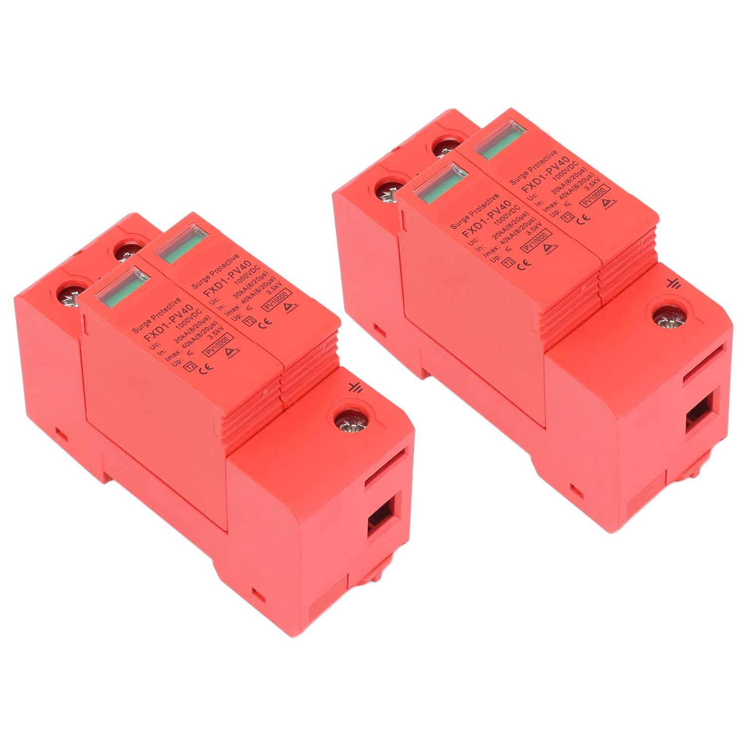 Hyuduo 2P SPD Protective Devices, 40Ka Maximum Discharge Current, Excellent Performance, Visual Window, PC Mystical/Fantasy Retardant Material, 2P Rail Installation, for 3.5Kv Voltage Level (#3) image number 4