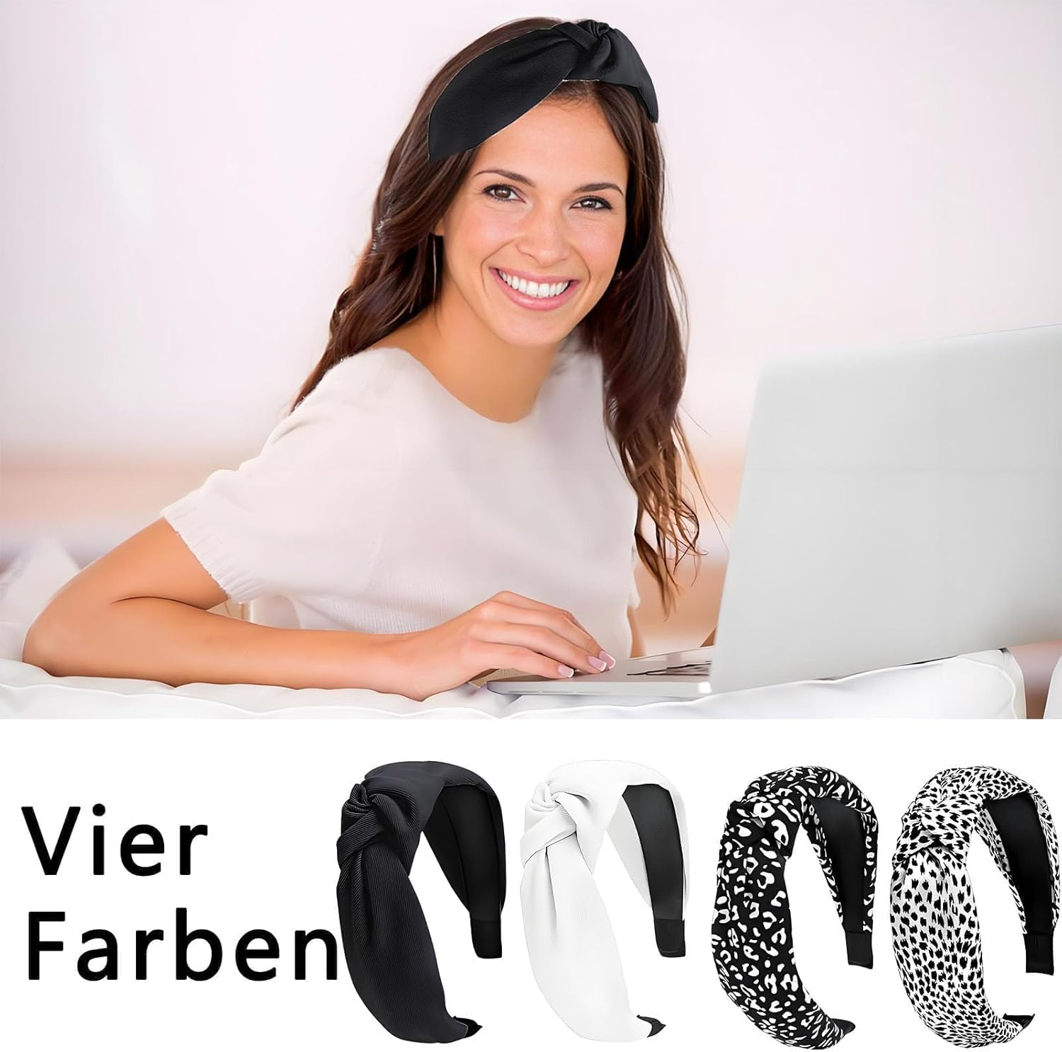 Pack of 4 Leopard Print Headbands, Women'S Wide, Non-Slip Protection Headband, Women'S Fashion Headband, Women'S Elegant, Vintage Hair Bands, Women, Suitable for Birthday, Valentine'S Day, Mother'S image number 6