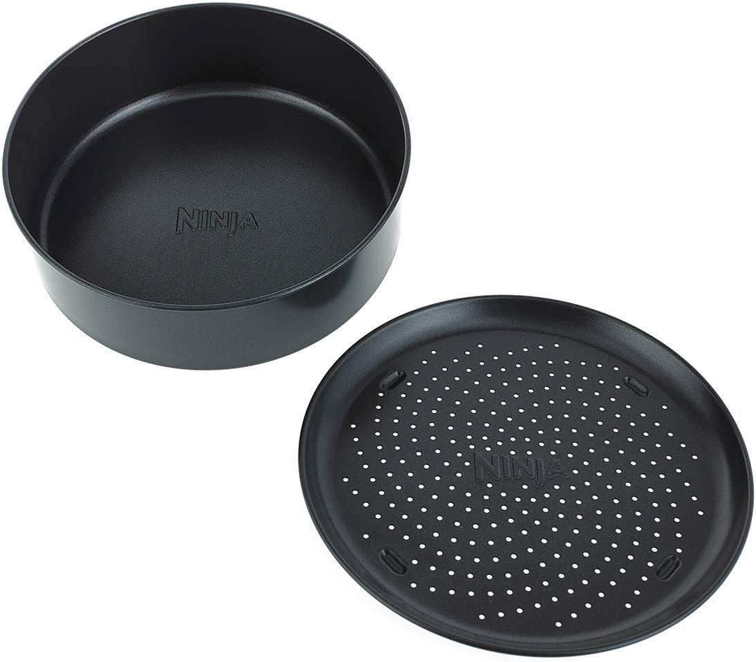 Ninja Non-Stick Cake Tin & Crisper Tray Bakeware Set [4026J300EUK] Official Accessory Compatible with Ninja Foodi Multi-Cookers OP100, OP300, OP500, Black