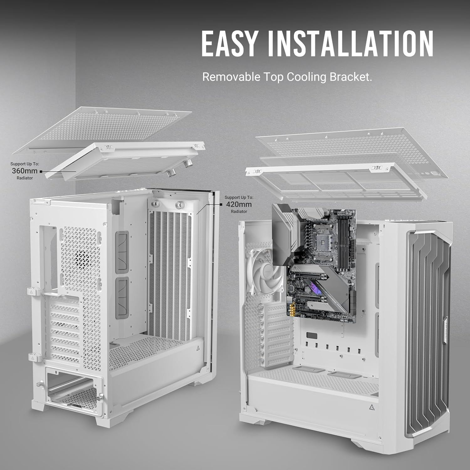 Antec P1 FT Editor'S Choice 4X Storm T3 PWM Fan Gaming Case, White image number 1