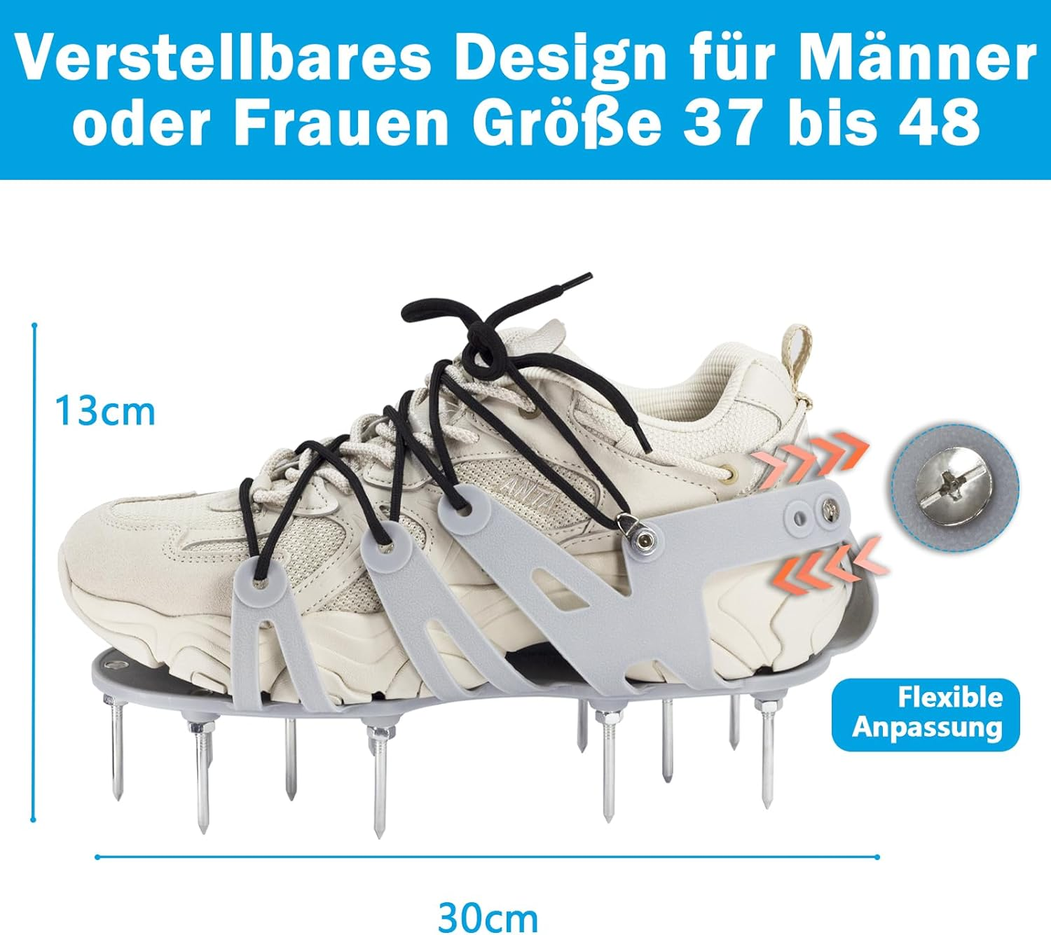 Nail Shoes, Lawn Aerator Shoes, Nail Shoes, Balancing Compound with Garden Shovel for Lawn Ventilation, 5.7 Cm, Nail Garden Tools, Suitable for Lawn Shoes, Ventilation image number 3