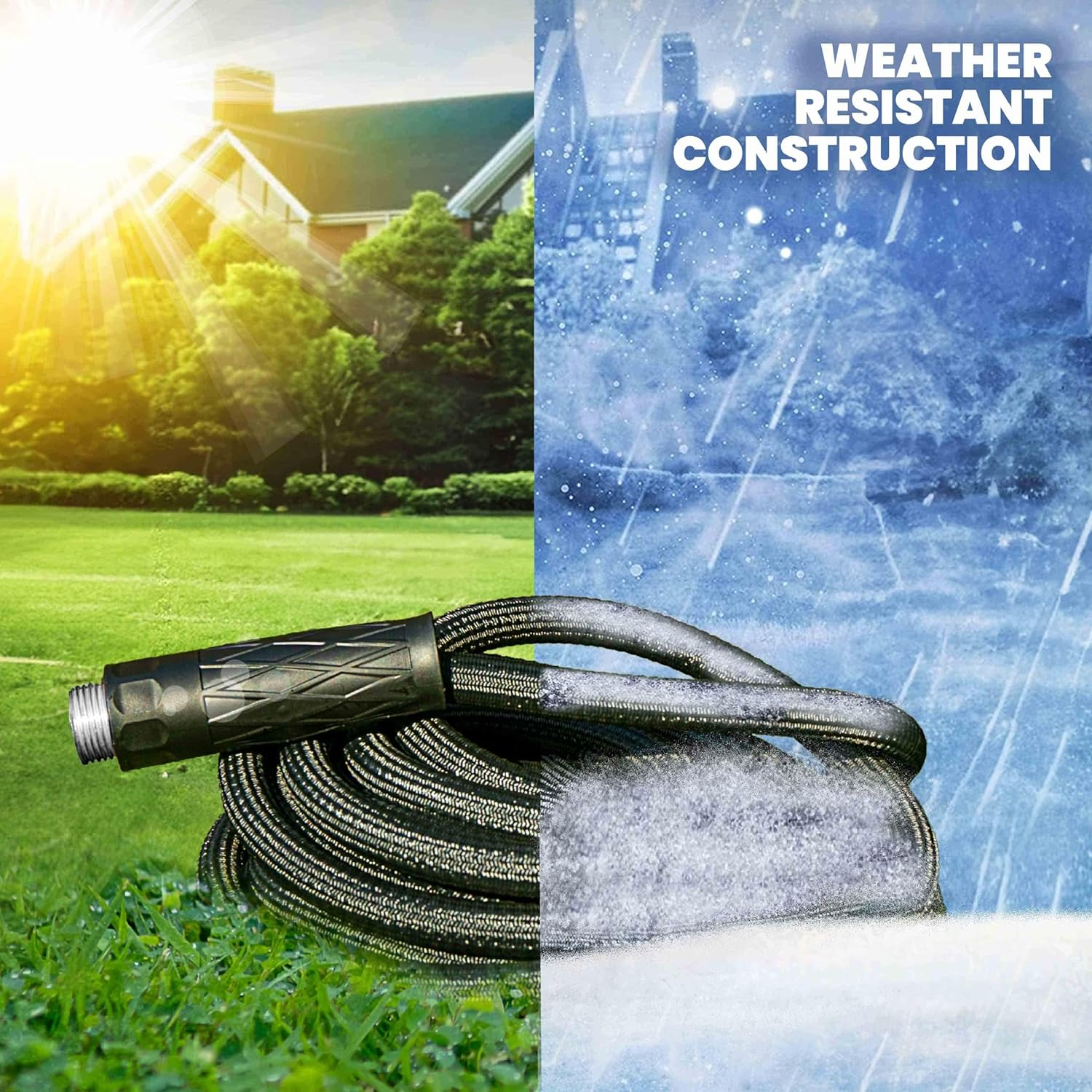 HYDROSTEEL Metal Garden Hose 100 Ft with Nozzle, Water Hose 100Ft, Heavy Duty 3X Layer Stainless Steel Flexible 100 Ft Garden Hose, Lightweight, Easy to Coil, Kink Resistant, 500 PSI as SEEN on TV image number 6
