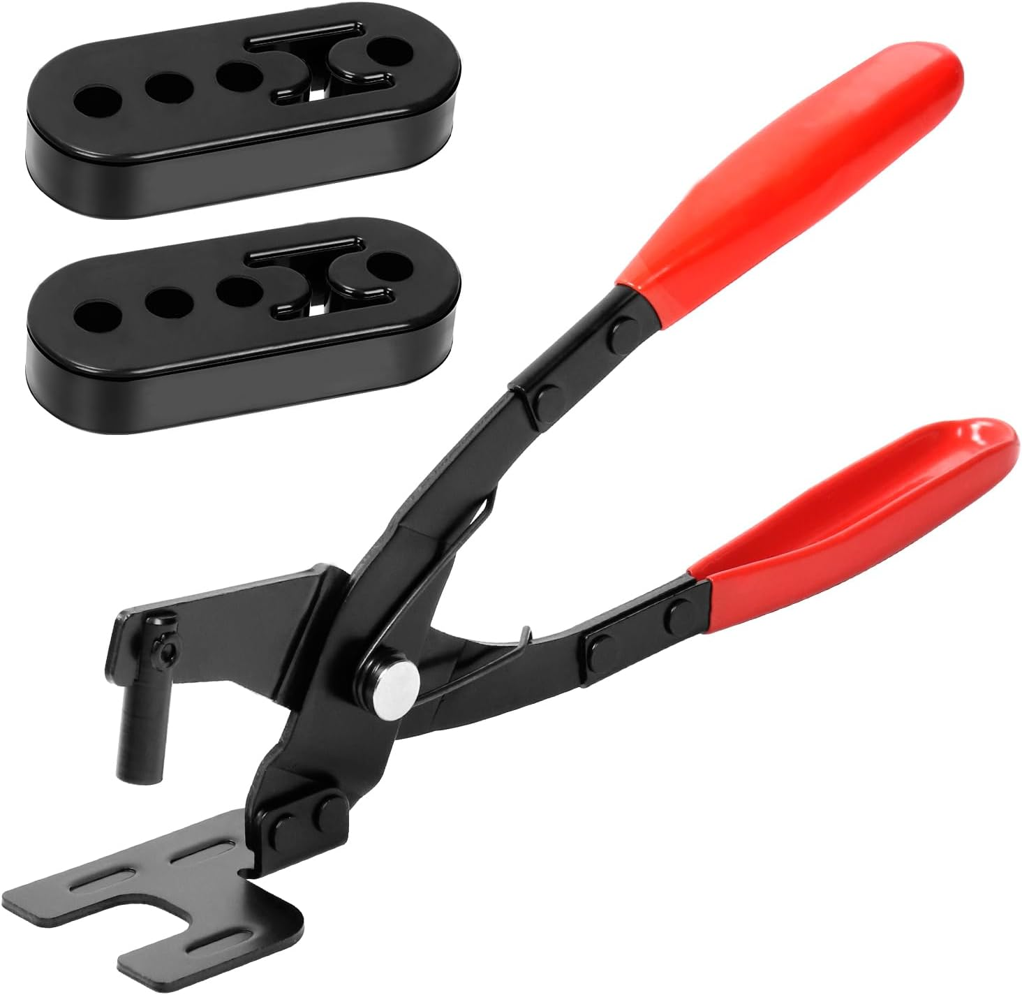 Swpeet 3Pcs 10 Inch Exhaust Hanger Removal Pliers and 4 Hole Exhaust Hanger Rubber Set, Universal Exhaust Insulators Muffler Hangers Removal Tool, 25 Degree Offset for Access in Hard to Reach Place image number 5