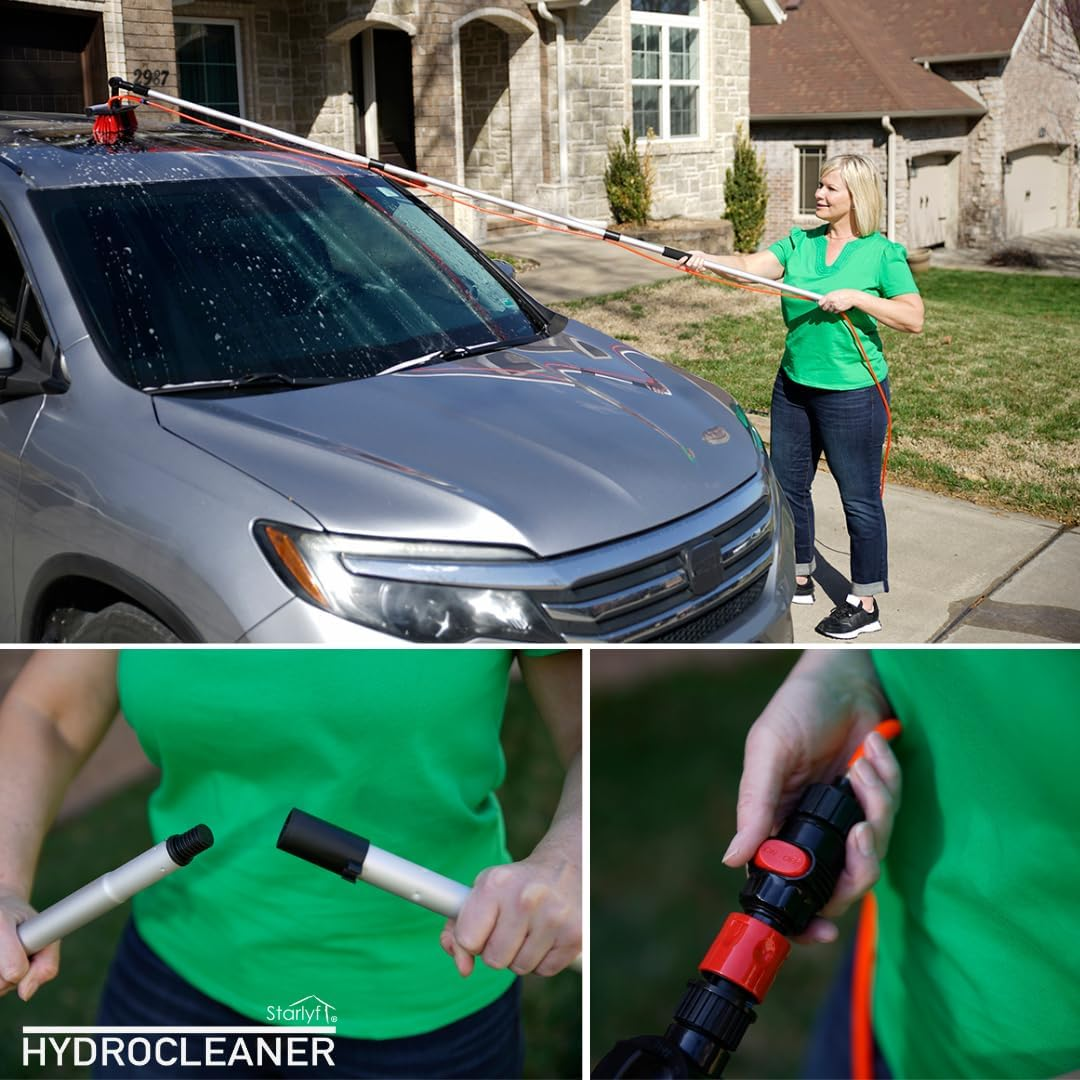 STARLYF Telescopic Hydrocleaner Telescopic Cleaning Broom Water Powered Soap Dispenser Cleaning Solar Panels Washing Trucks Bus Car Roofs (3.6 MTS Non-Telescopic) image number 4
