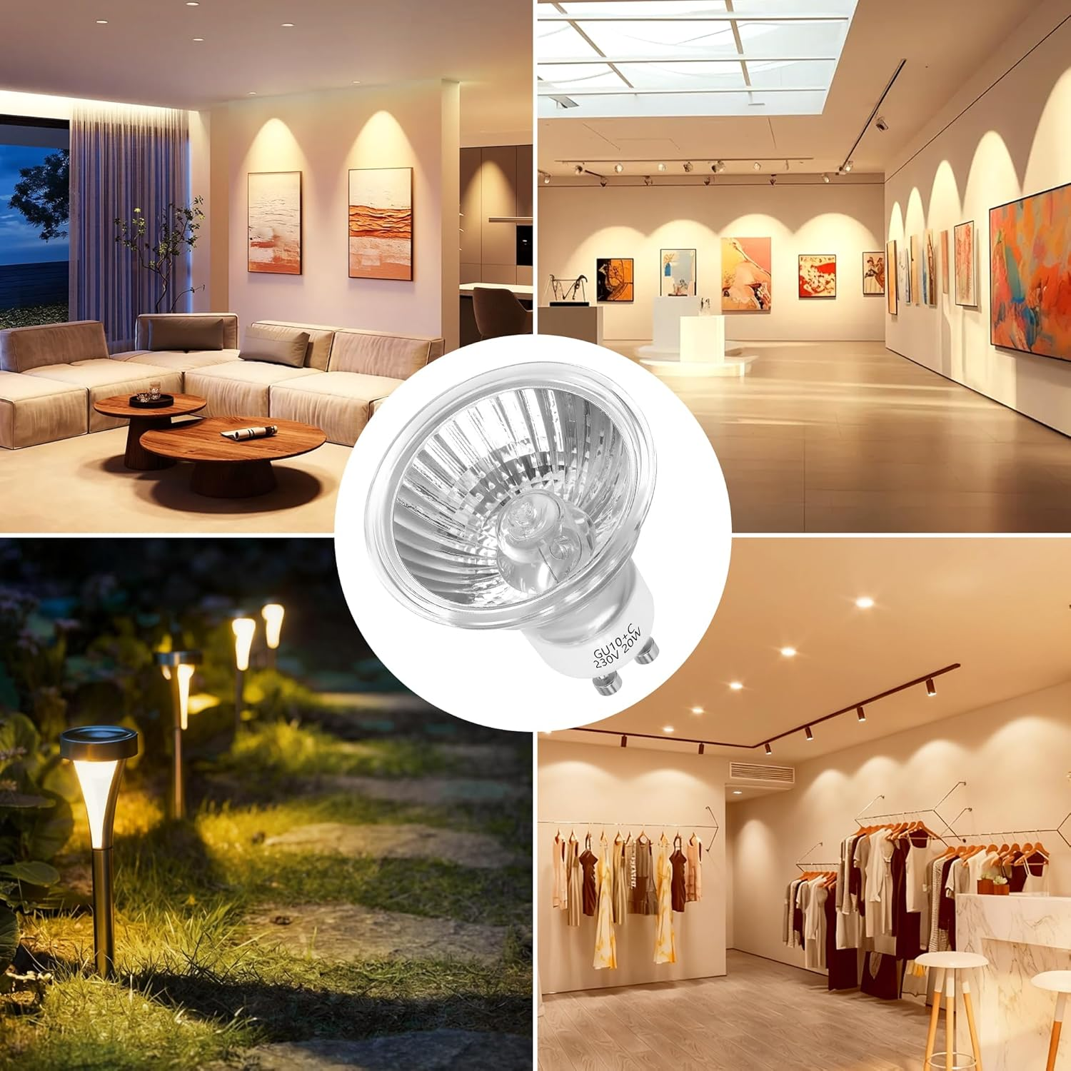 Elalove Halogen Bulbs MR16 GU5.3 12V 20W Pack of 6 High Brightness Long Life Energy Saving High Temperature Halogen Lamp Compatible with Various Scenarios Warm and Cool White image number 3