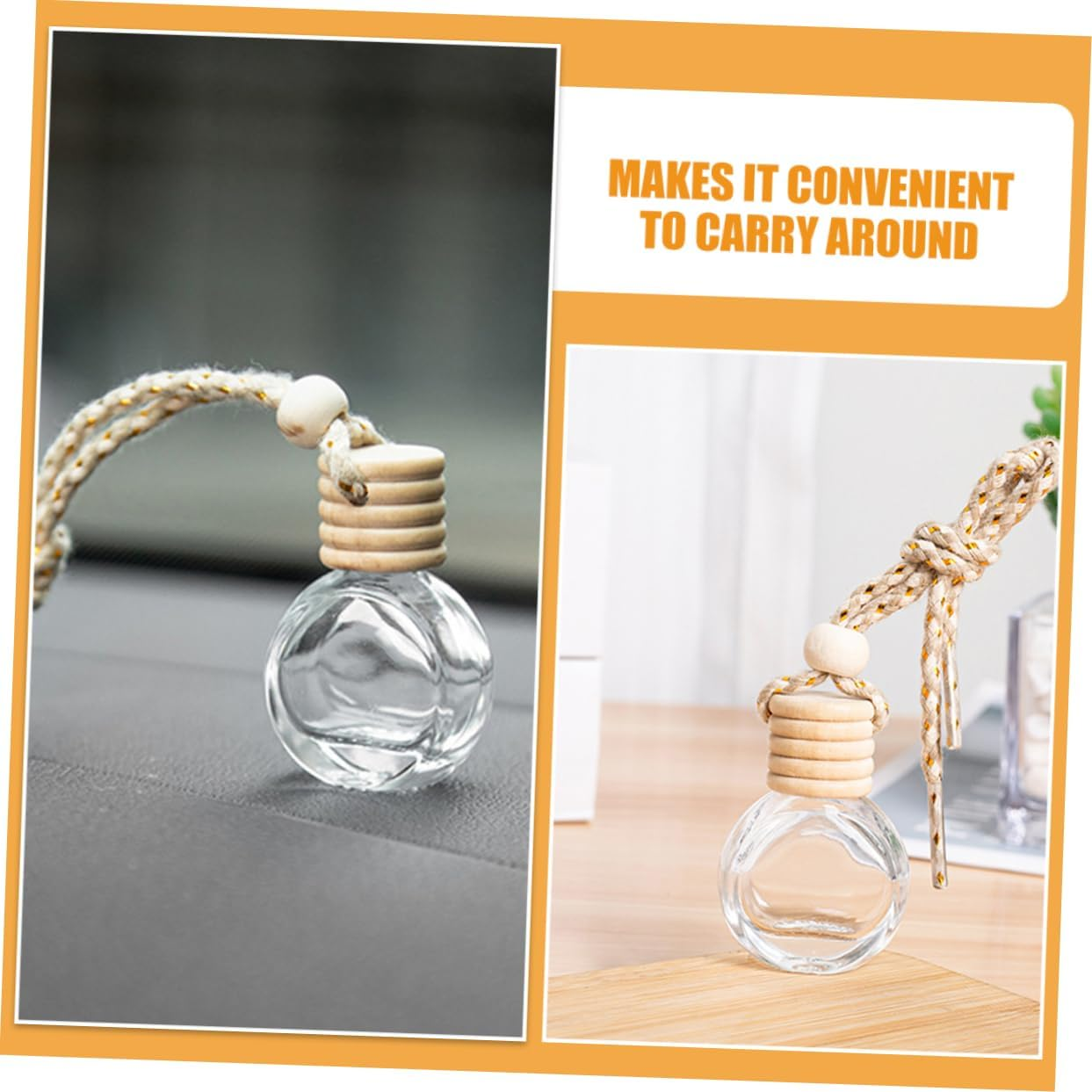 STOBAZA 4Sets Car Essential Oil Diffusers Air Freshener Oil Diffuser Hanging Perfume Bottles for Car 10Pcs*4 image number 2