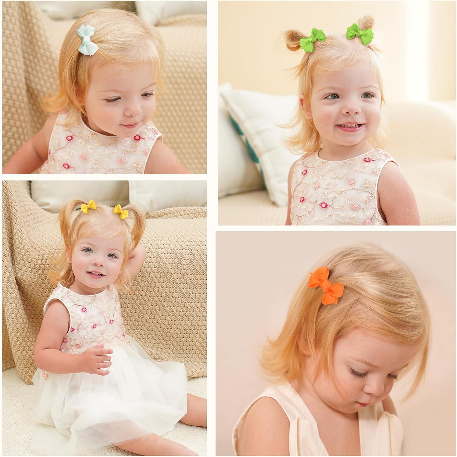 Choicbaby Pack of 40 Hair Clips Girls, 1.2 Inches (3 Cm) Hair Clips Bow Hair Clips Children Girls Hair Accessories for Baby Girls Toddlers image number 3