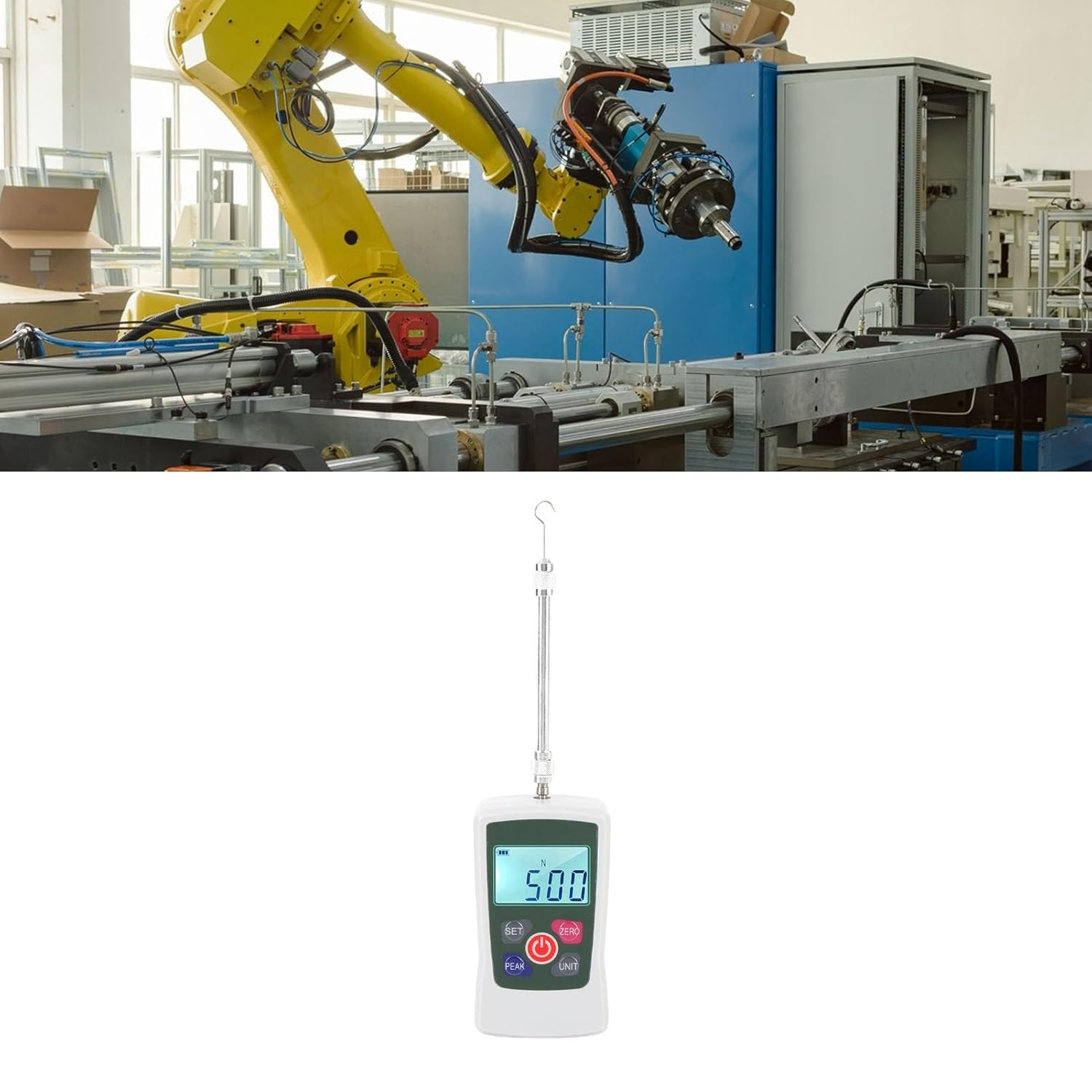 50N Digital Force Gauges, Push Pull Gauges with Backlit Screen & Storage Box/Cover, Portable Force Meter with N/Kg/Lb/Oz Units, Push and Pull Tester Meter for Tension Compression