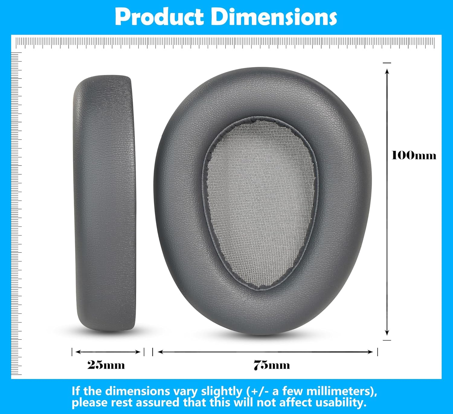 Jbuds Lux Replacement Ear Pads for Jlab Jbuds Lux ANC &ndash; Soft Protein Leather & Memory Foam Cushions Compatible with Jbuds Lux Headphones image number 4