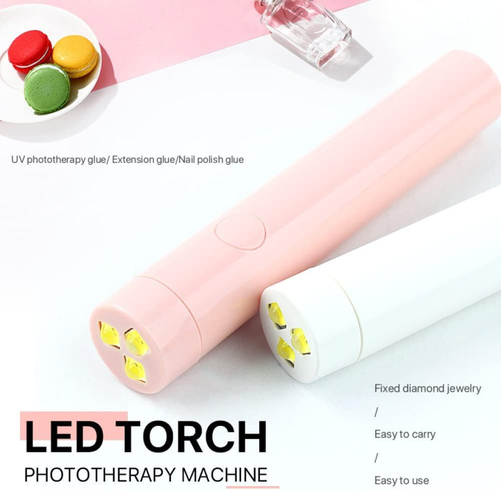 Nail Dryer USB Mini Portable Flashlight Led Light Therapy Machine Gel Nail Dryer with Battery Nail Lamp for Teens Beginners Suitable Nail Lamp