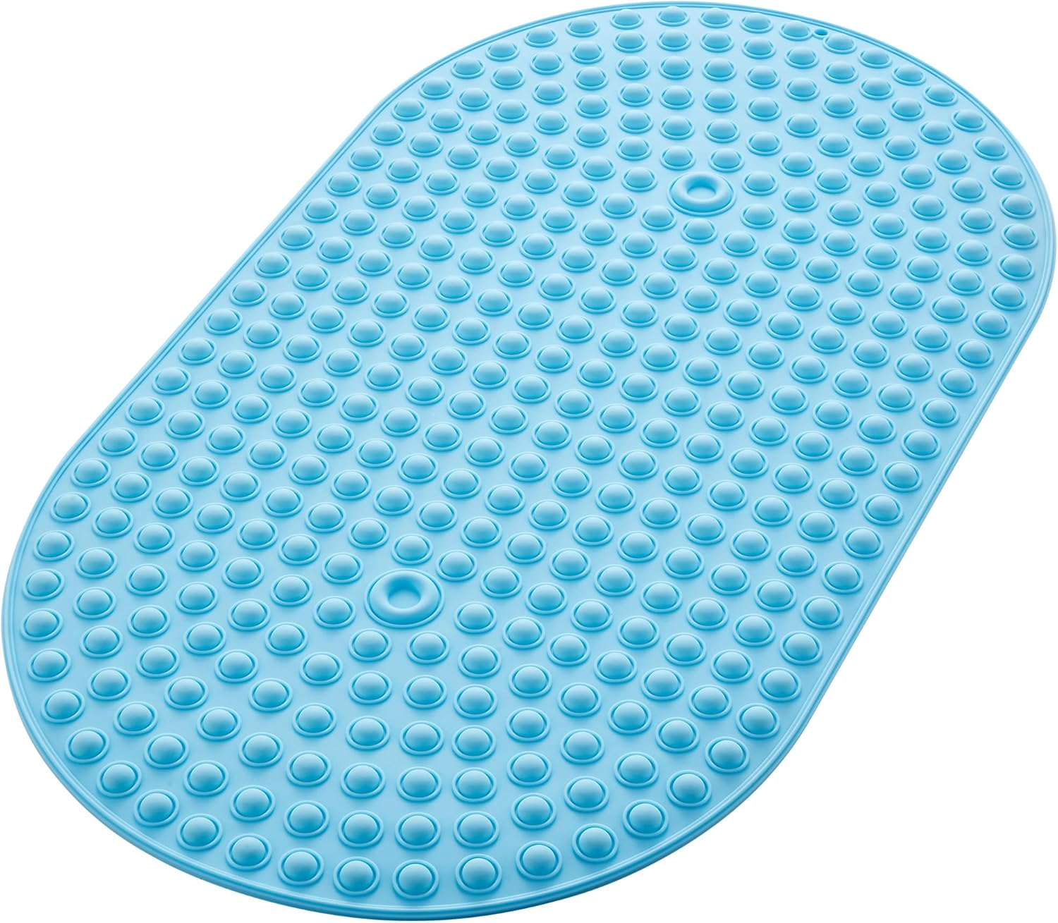 Joiyota Silicone Bath Mat for Tub Non Slip, Bubble Massage anti Slip Shower Mat with 27 X 15 Inches for Easy Storage, Washable Bathtub Floor Mats for All Ages, Grey, Oval