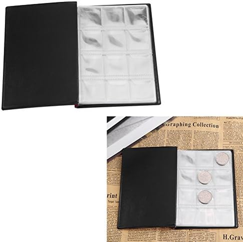 Coin Album Books, 10 Page 120 Pockets World Coin Stock Album Book Case Coin Holders Collection Storage Coin Collecting Holders Penny Pockets(Black) image number 1