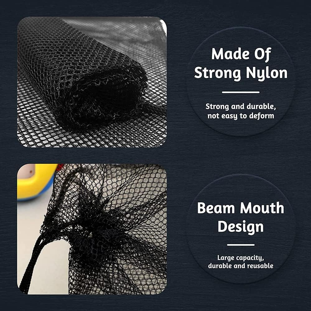 8PCS Mesh Bags Drawstring Bag Set - Nylon Mesh Drawstring Bags with Cord Lock Closure - Delicates Laundry Bag for Washing Machine - Small Gym Bag for Basketball, Volleyball, Football, Golf Stuff Balls image number 5