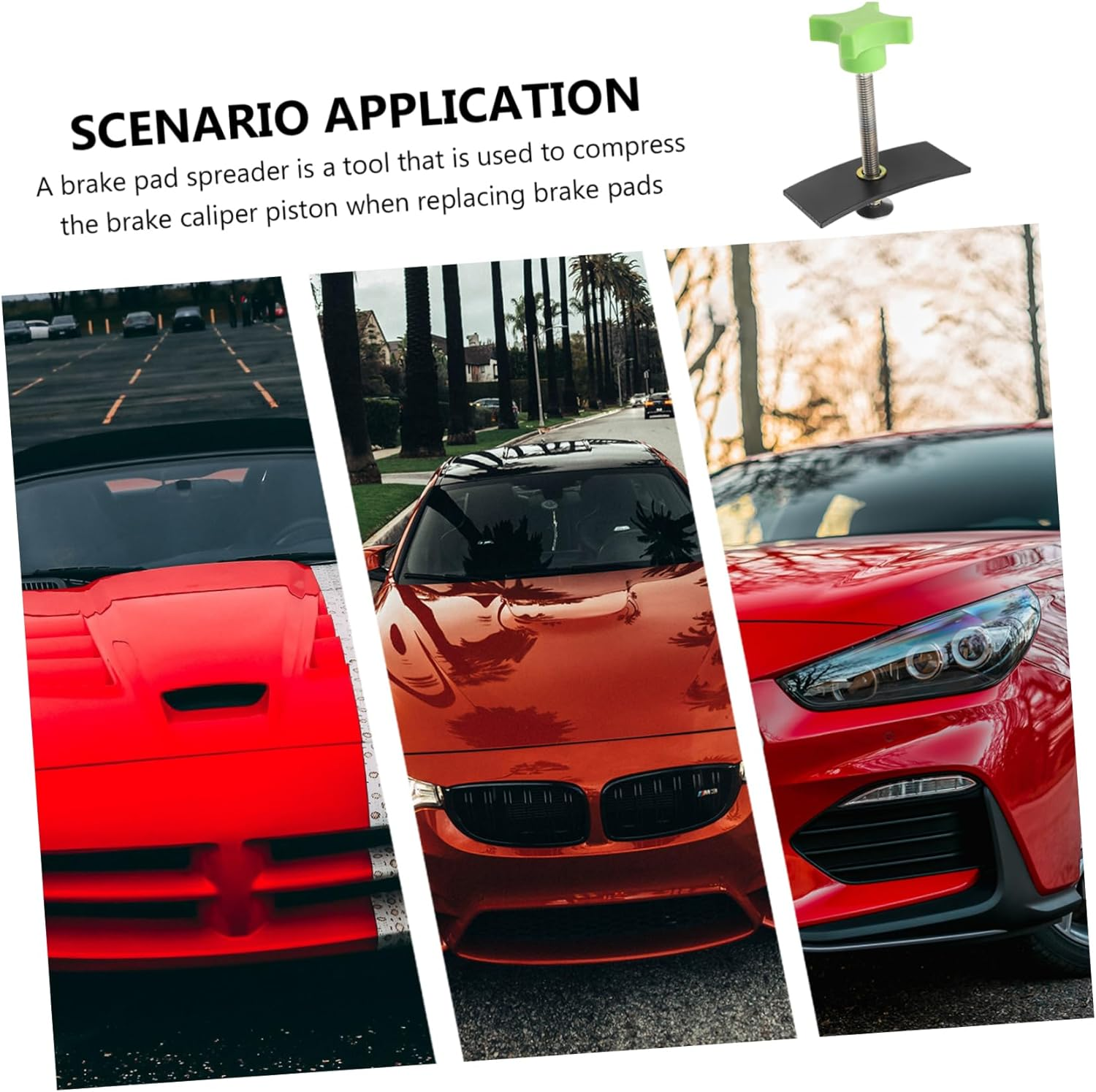 TINEASUR Brake Pad Tool Disc Brake Compression Tool Swivel Piston Spreader Reusable for Automotive Maintenance And image number 5