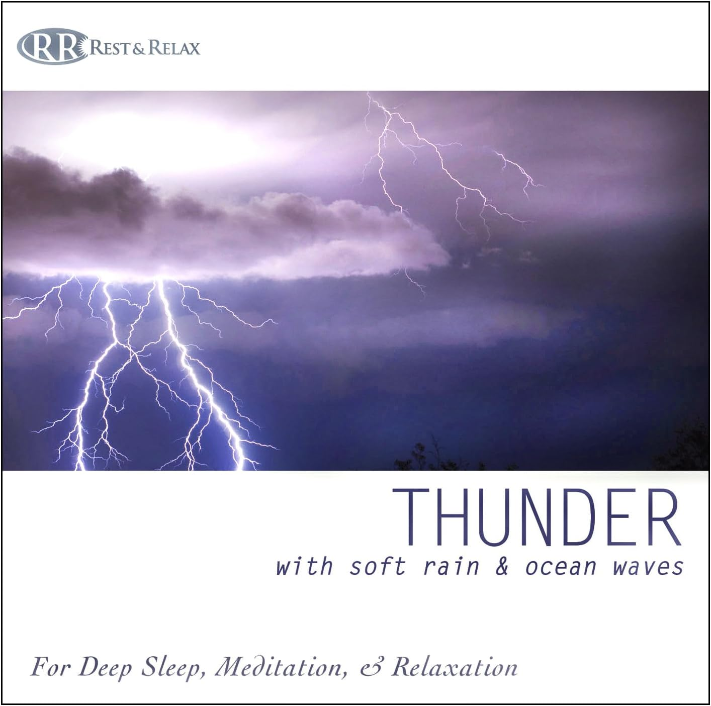 Thunder: with Soft Rain & Ocean Waves Thunderstorm image number 1