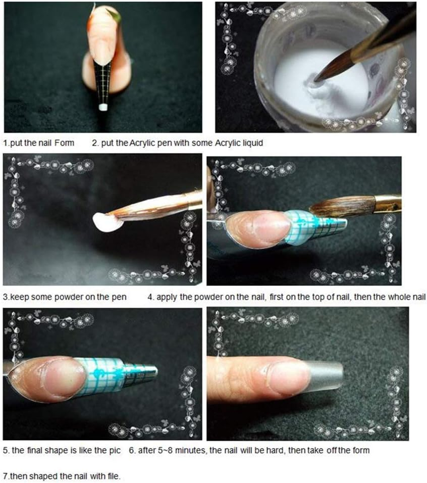 Warm Girl 6 in 1 Acrylic Nail Art Kit Acrylic Liquid Powder Pen Dappen Dish Set image number 2