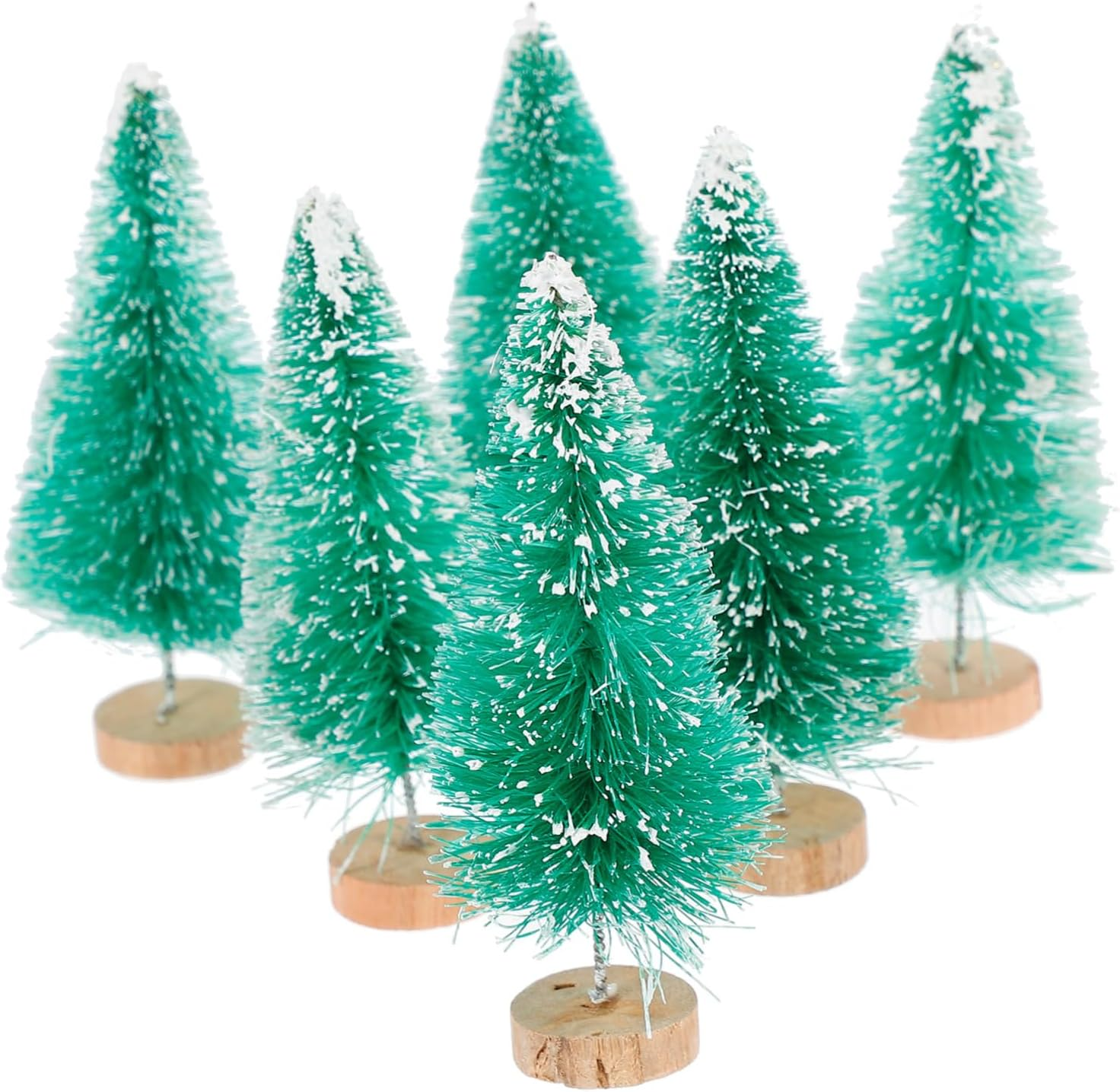 12 Pcs Christmas Tree Set Mini Christmas Trees Blue Green White Gold Ornament Desktop Decor image number 5