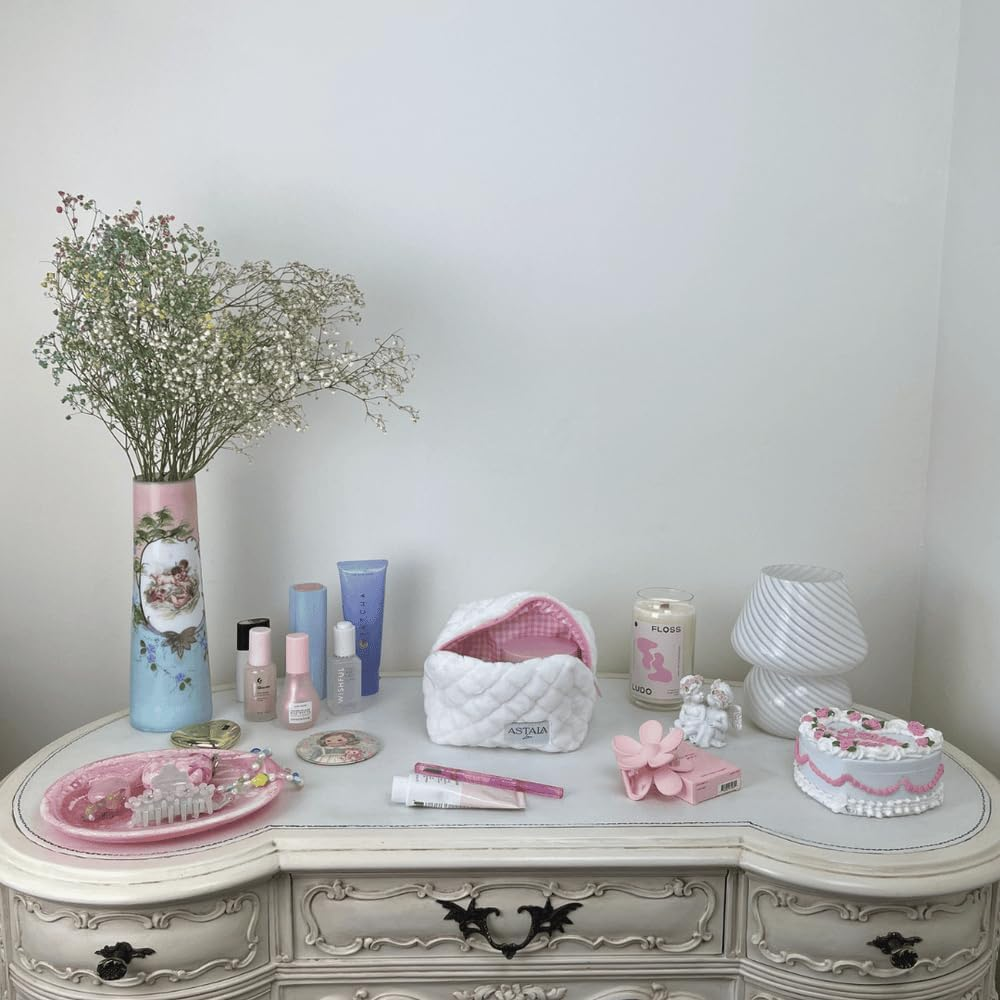 Astala Luna Marshmallow Mini Carry All Cosmetic Travel Bag Mini White, Pink image number 2