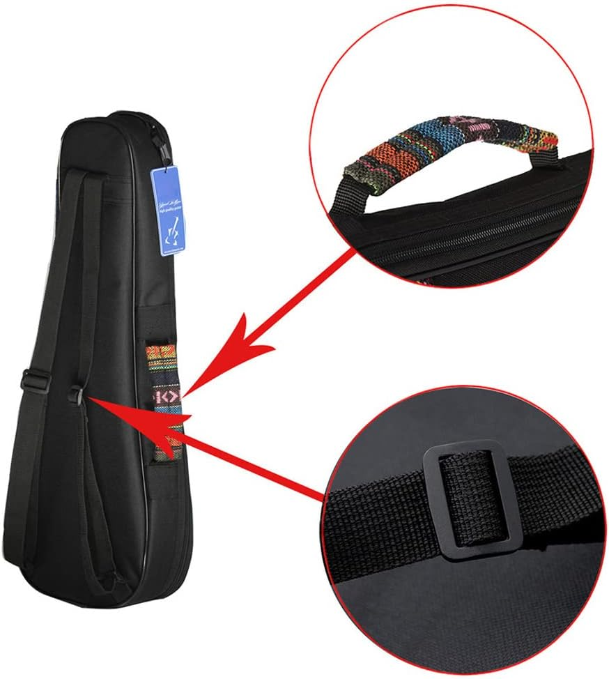 RAYWE Colorful 21" Soprano Ukelele Ukulele Uke Bag Backpack Case Ethnic National Style Durable Cotton Thicken Padding with Adjustable Shoulder Strap image number 6