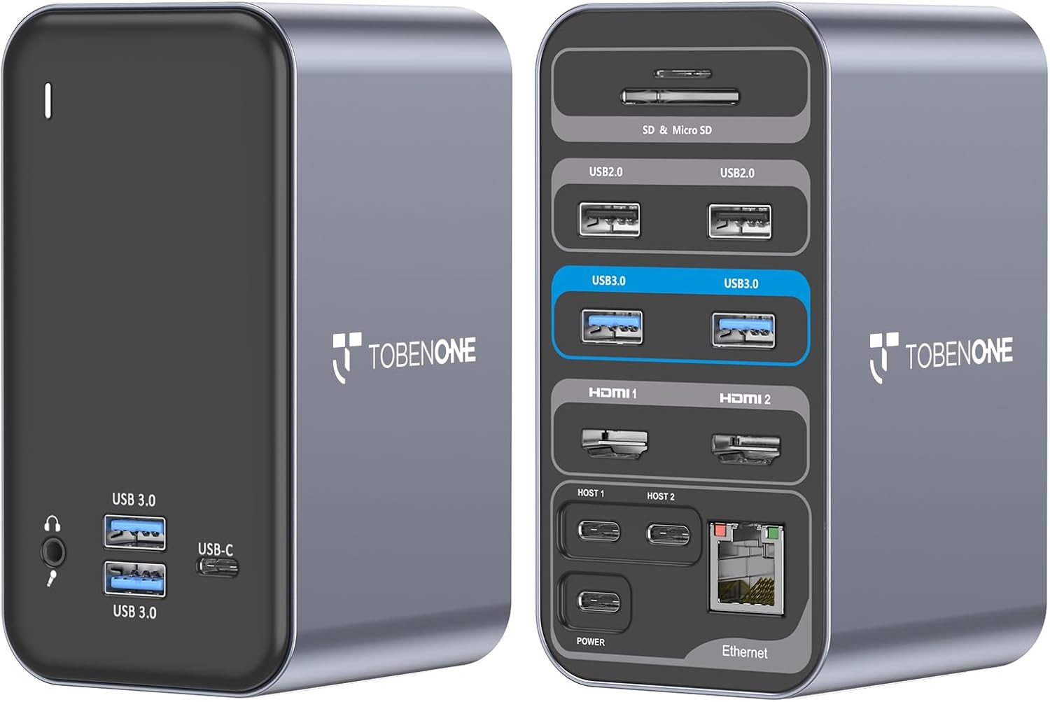 USB C Docking Station Dual Monitor for Macbook Pro, 15 in 2 USB C Laptop Docking Station Dual Monitor HDMI for Macbook Pro/Air with 2 4K HDMI Display, 6 USB A,USB C, Sd&Micro SD,LAN, 87W PD 3.0