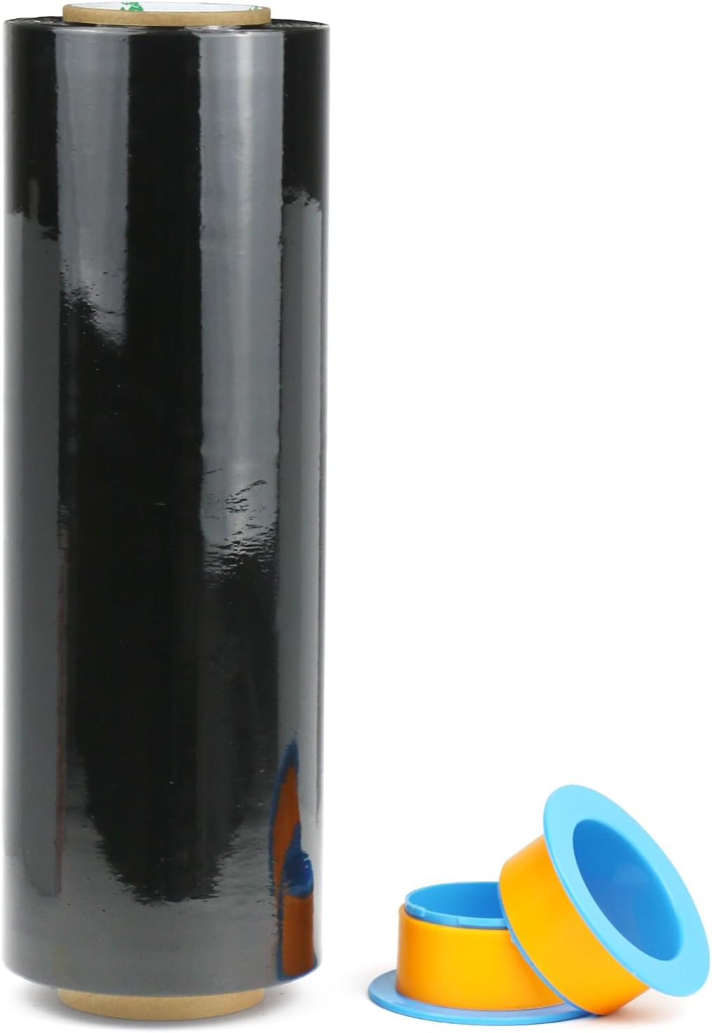 Black Stretch Shrink Wrap Film, Heavy Duty Packaging Stretch Film for Shipping, Moving, Pallet, 1 Roll with 1 Pair Hand Saver,15 Inch X 1476Ft, 70 Gauge,Bomei PACK image number 4