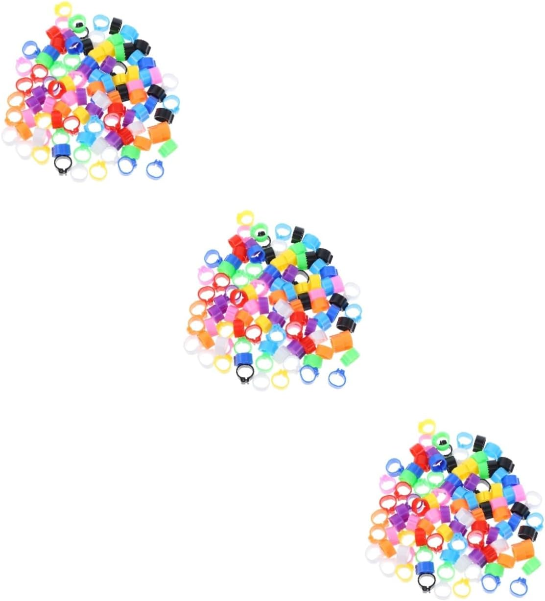 Yardwe 300Pcs Pigeon Foot Rings Plastic Bird Leg Bands for Identification for Pigeon Leg Banding and Random Color