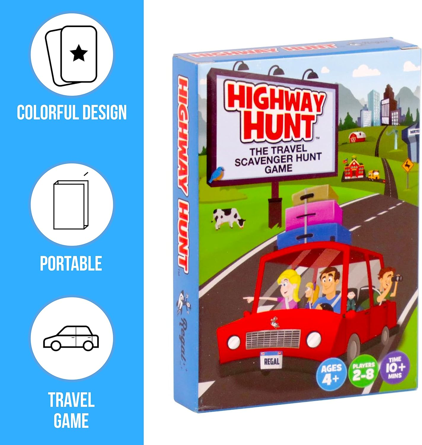 Regal Games - Highway Hunt Card Game - Travel Scavenger Hunt Game - for Family Vacations, Car Rides, & Road Trips - 2.75&rdquo;X 4&rdquo; Card Size - 54 Count - 2-8 Players, Ages 4+ image number 4