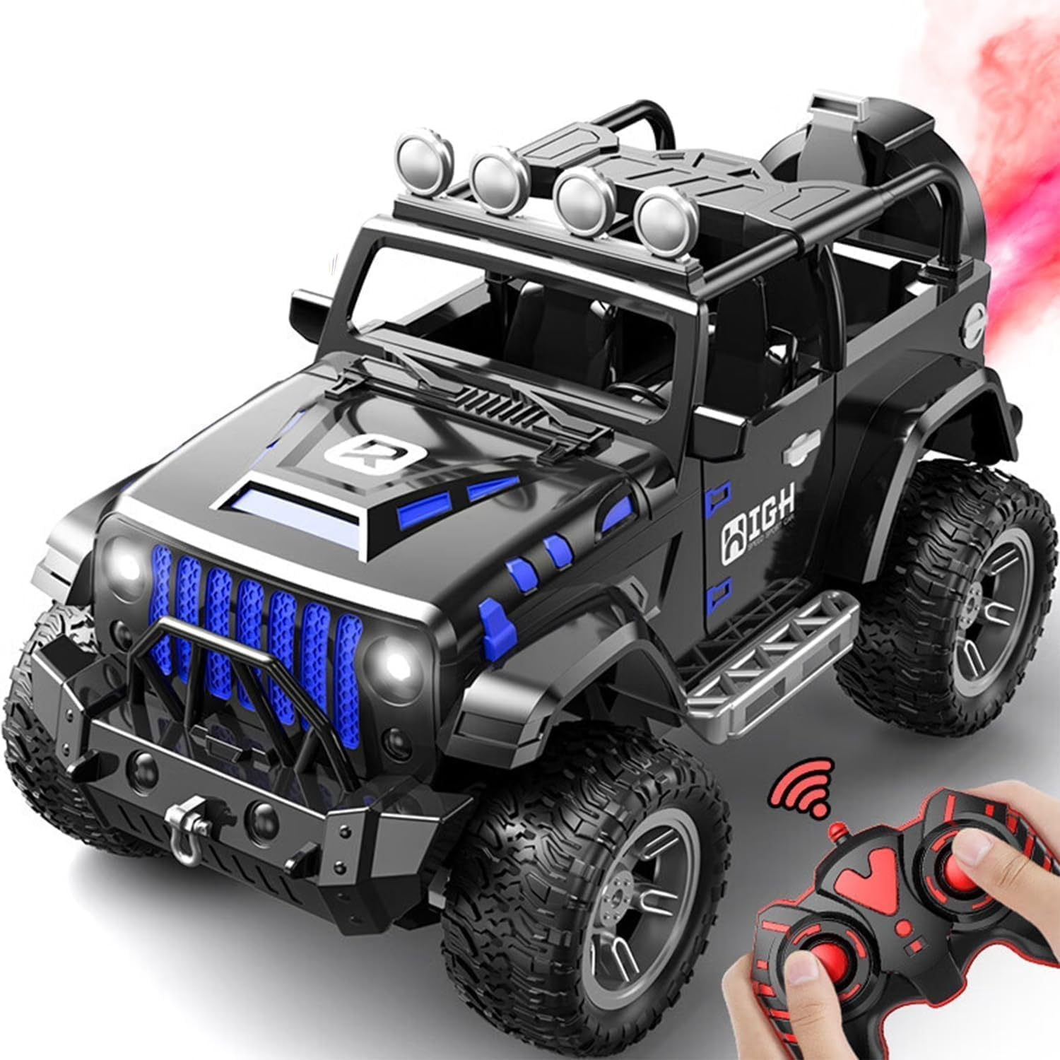 Remote Control Car RC Racing Cars,1:18 Scale 2.4Ghz Auto Mode Rechargeable Rc Trucks,Suv Jeep Rc Cars Toys Gifts for Boys Kids Girls Teens image number 4