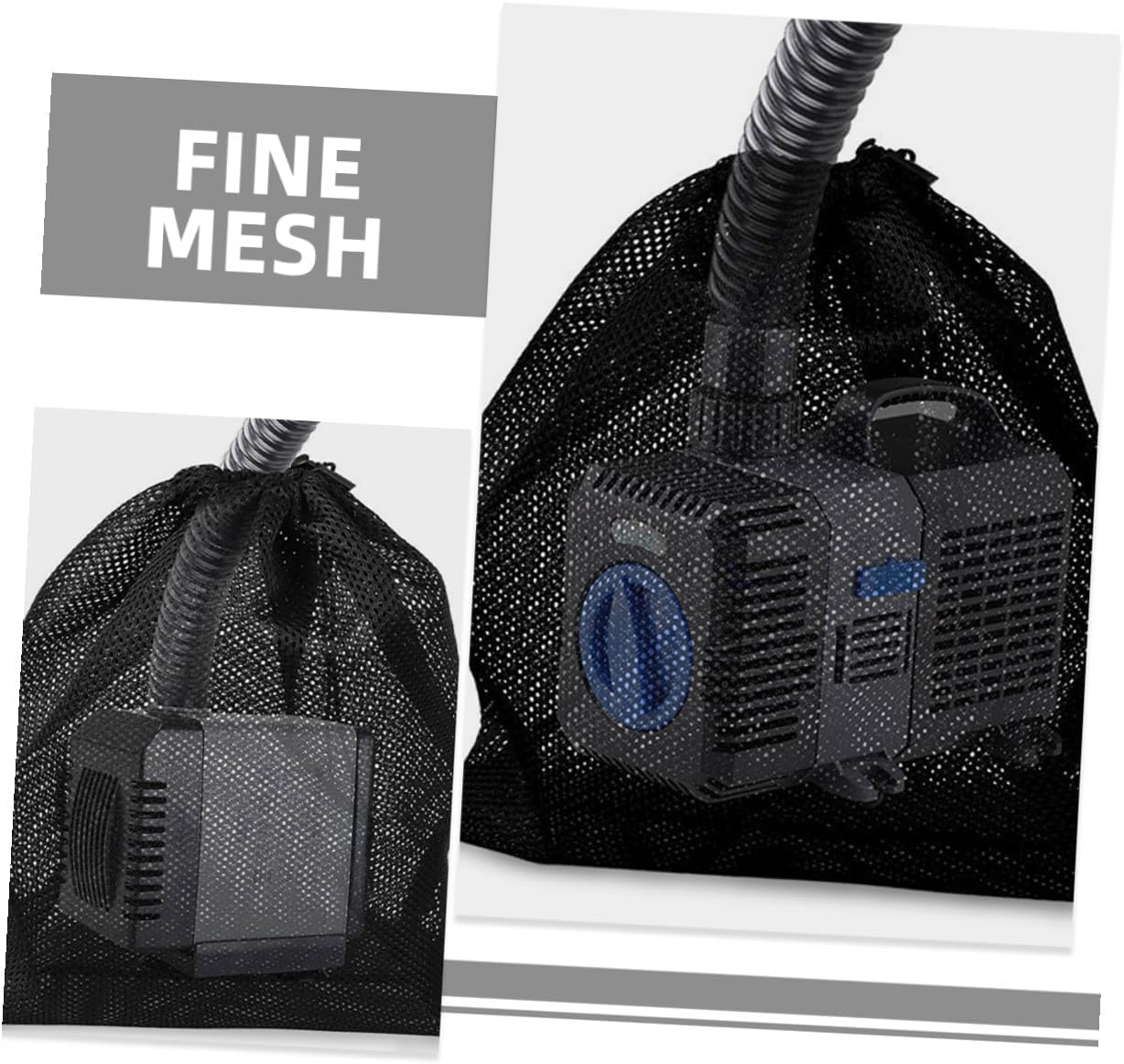 Gadpiparty Large Pump Mesh Protection Bag with Drawstring Precision Polyester Filter Mesh for Outdoor Ponds and Aquariums Easy Install image number 6