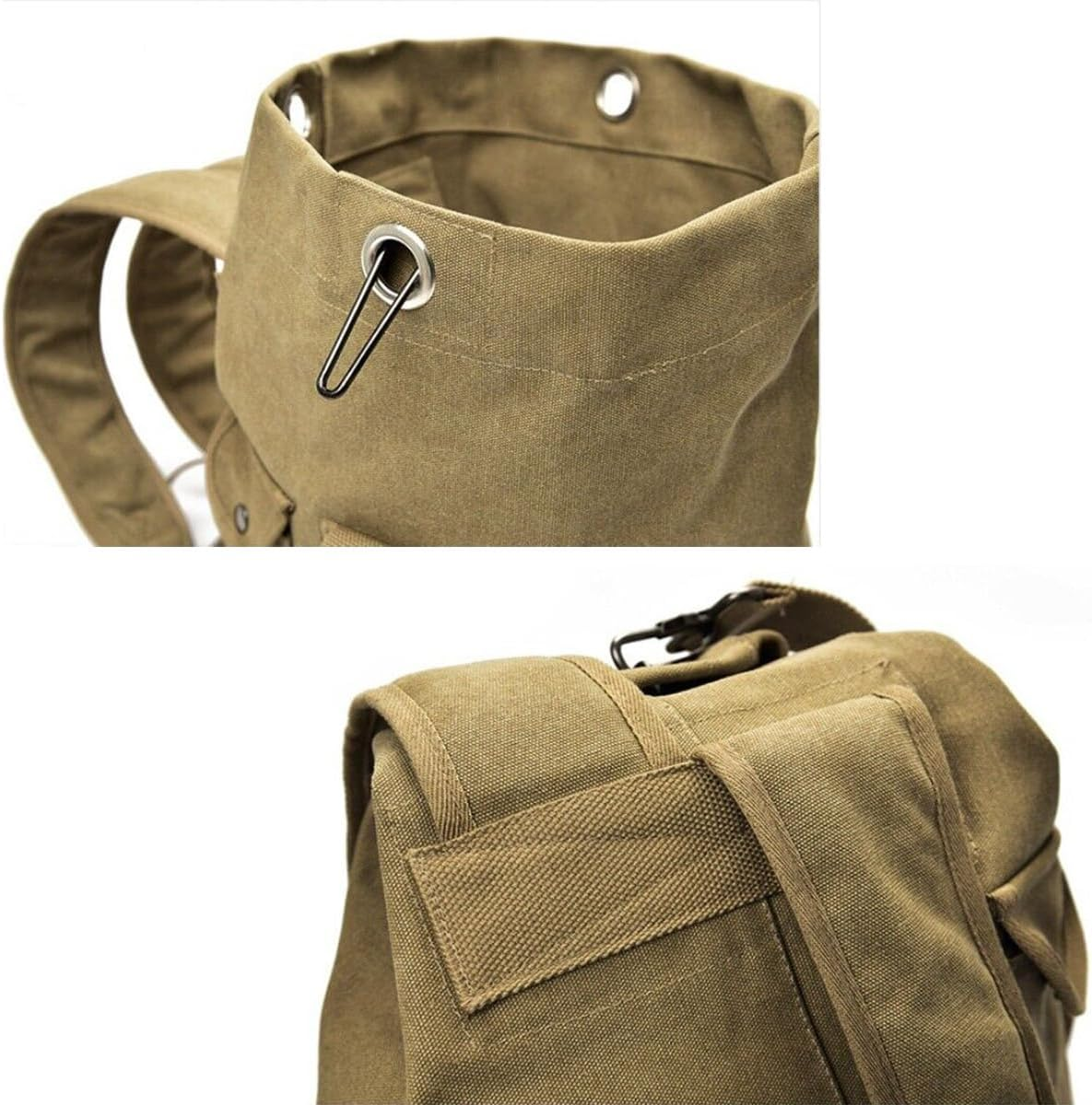 AIMALL Men'S Fashion Canvas Backpack, Large Capacity Travel and Outdoor Sports Bag, Available in Small and Large Sizes - Green-Big image number 5